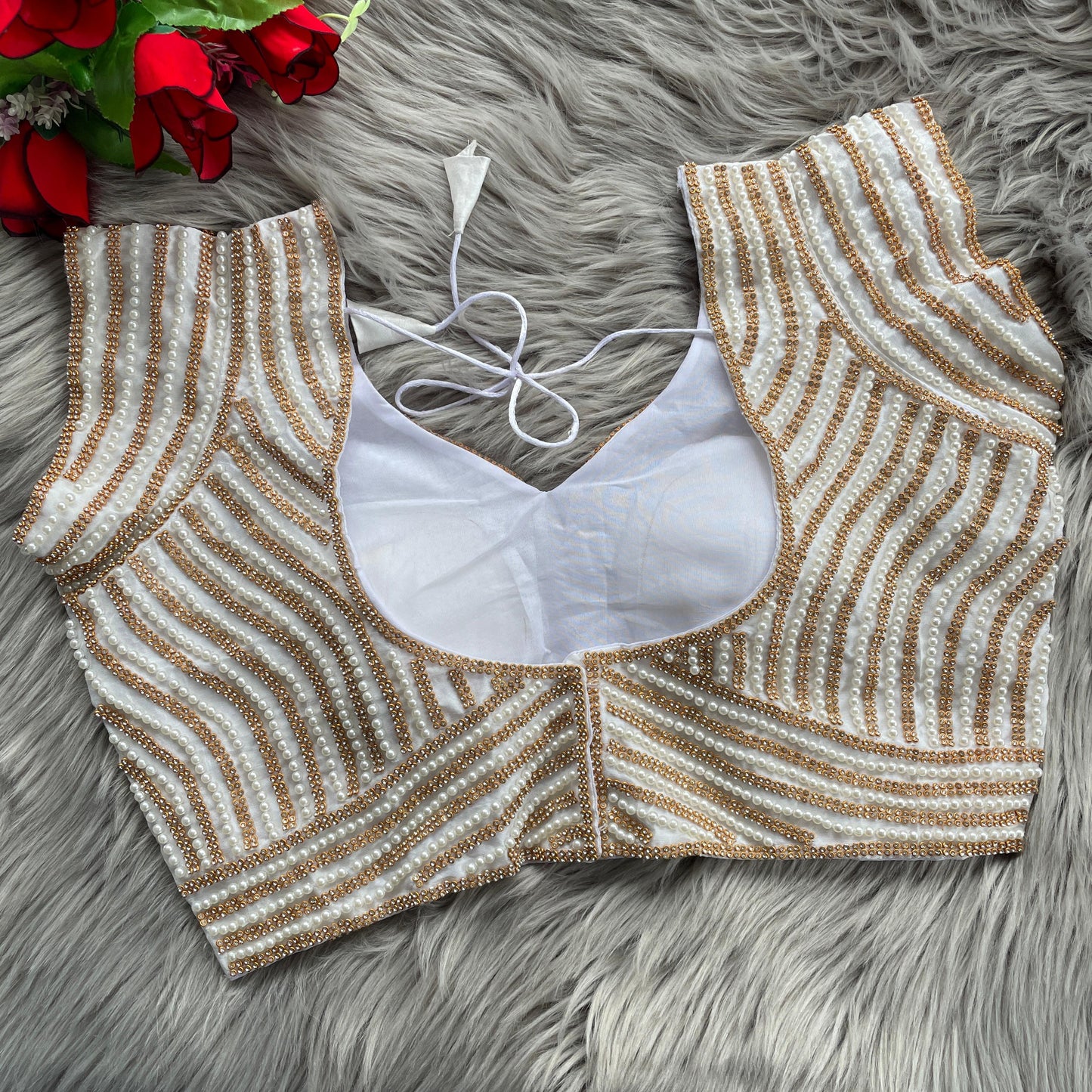 White Pearl Blouse - Short Sleeves