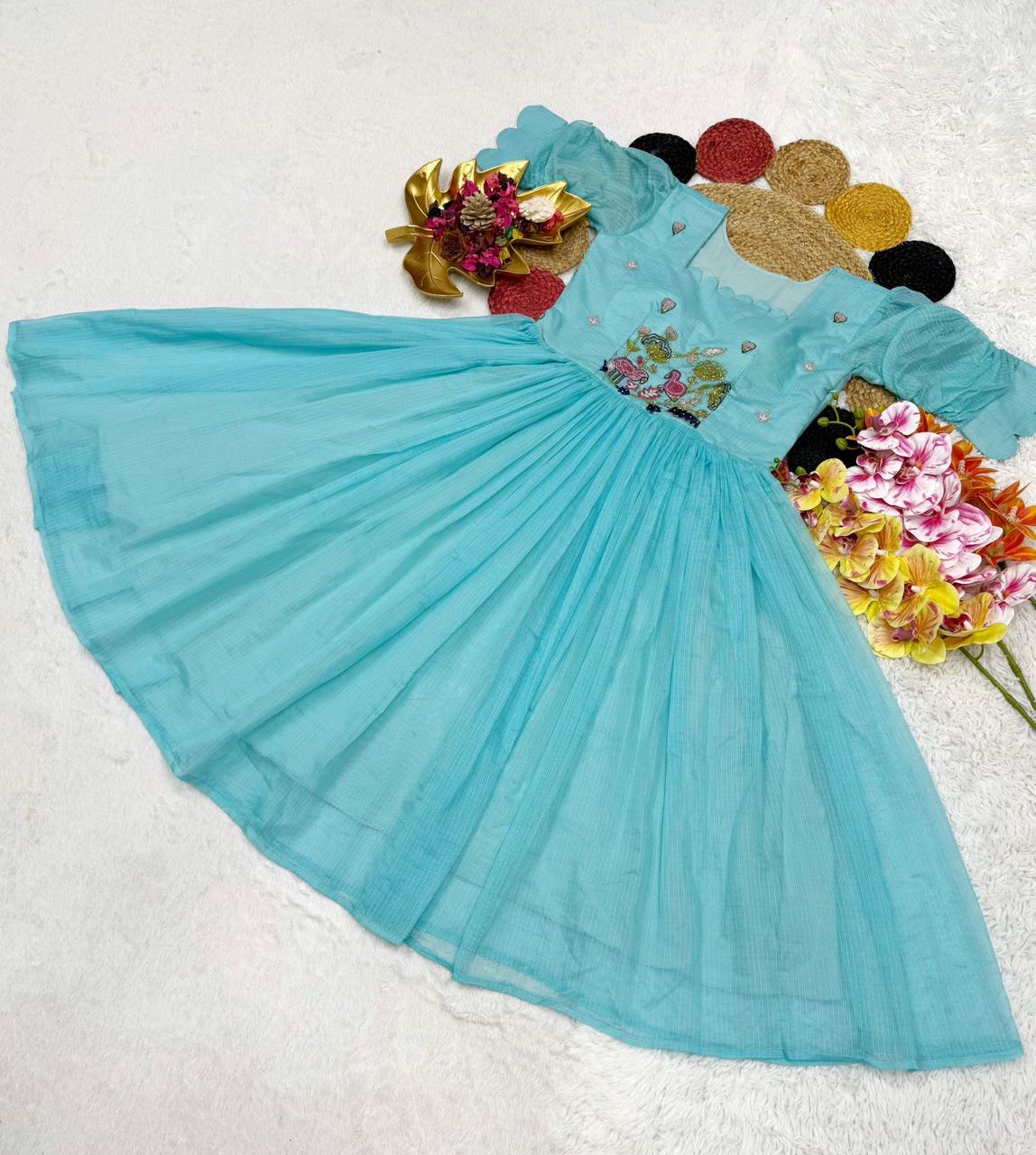 Stylish Gown with Handwork