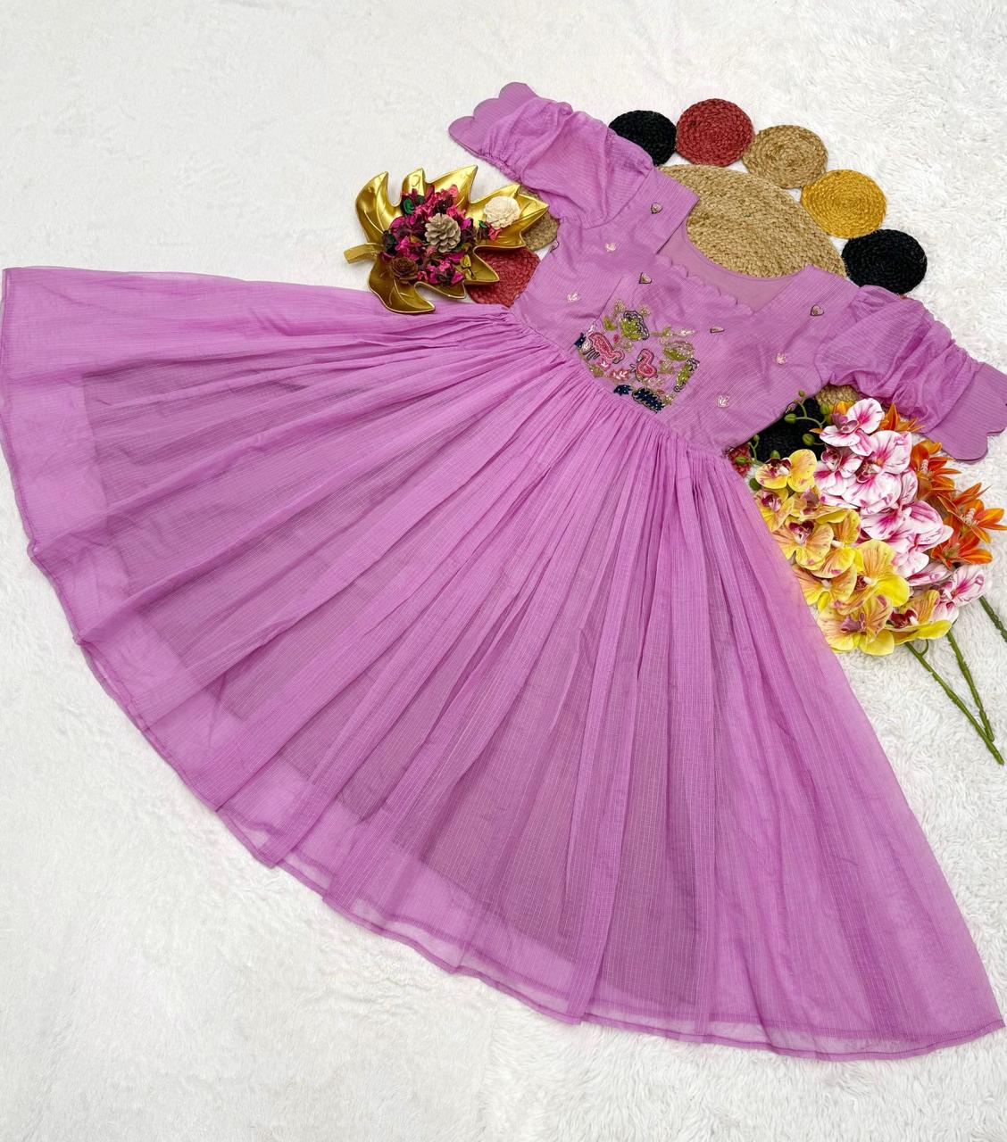 Stylish Gown with Handwork