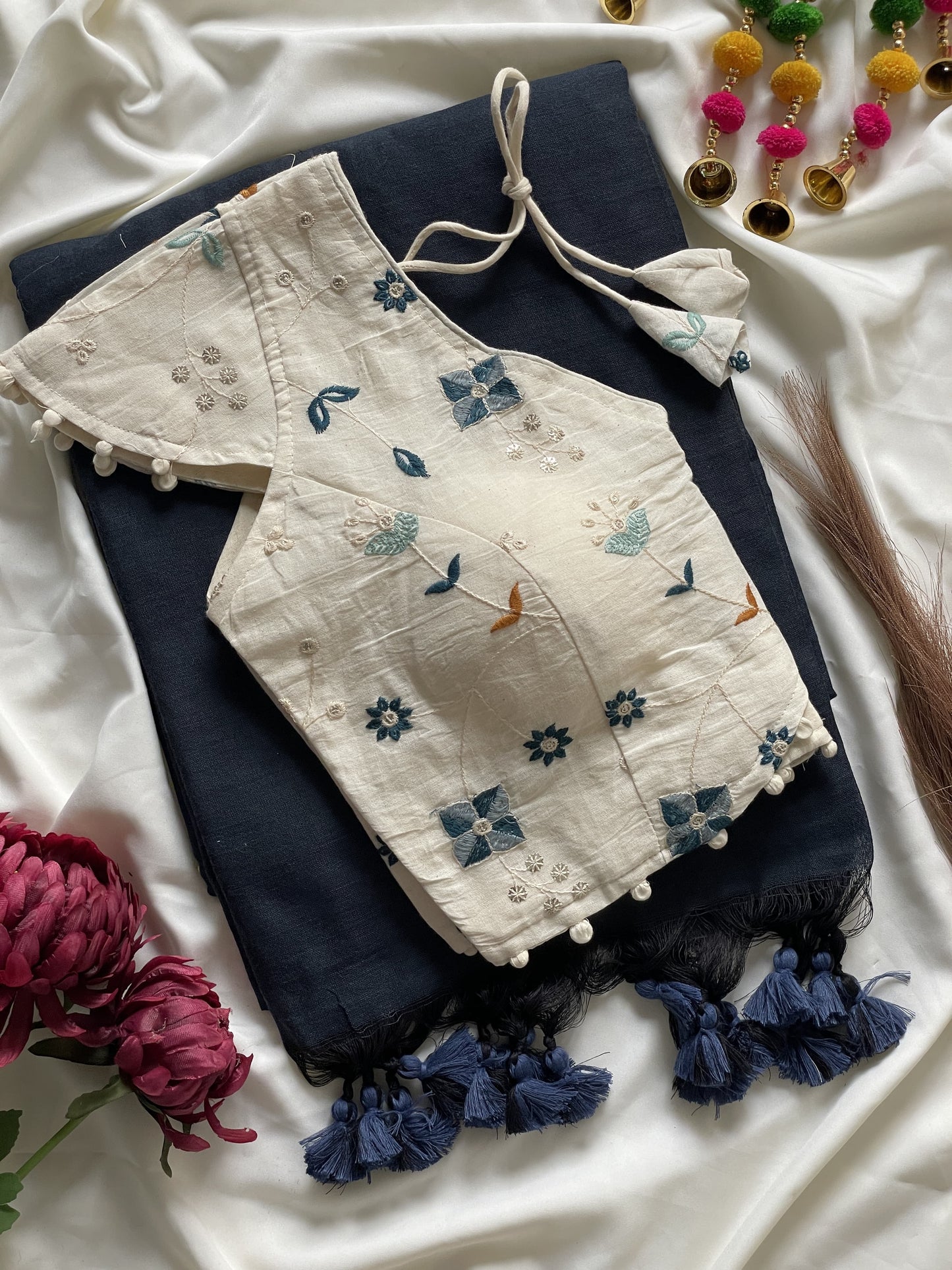 Khadi Cotton Saree with Heavy Khadi Cotton Blouse