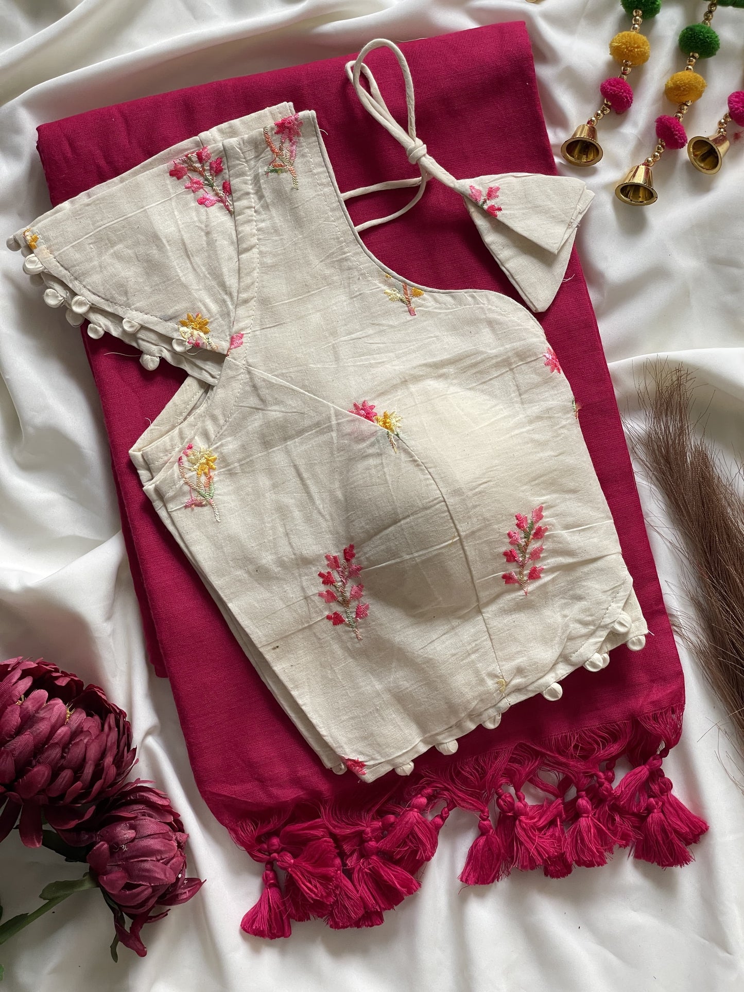 Khadi Cotton Saree with Heavy Khadi Cotton Blouse