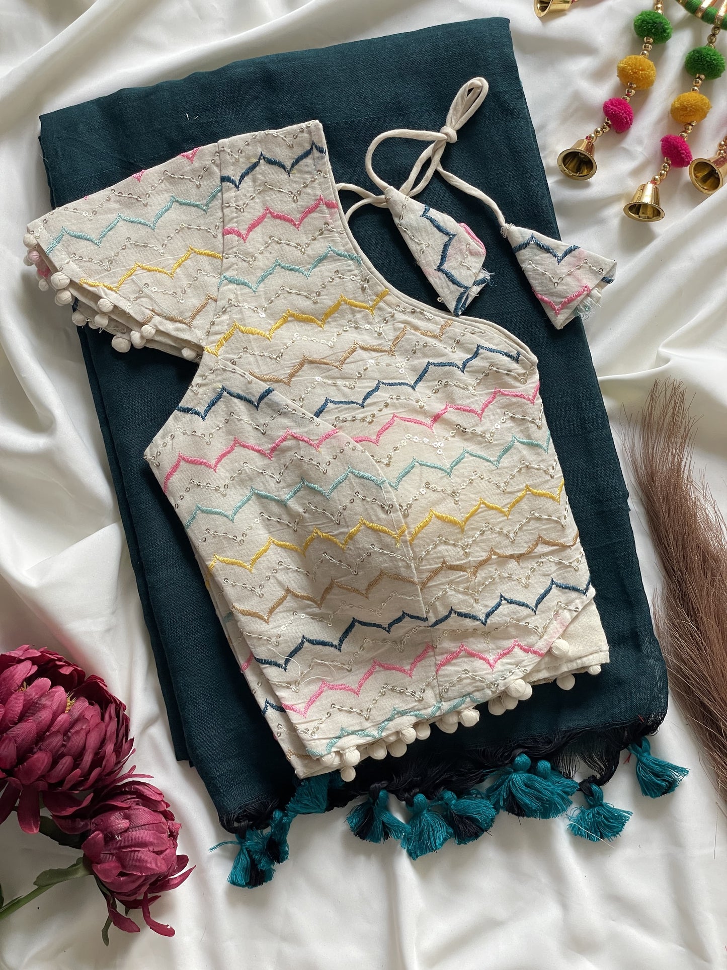 Khadi Cotton Saree with Heavy Khadi Cotton Blouse