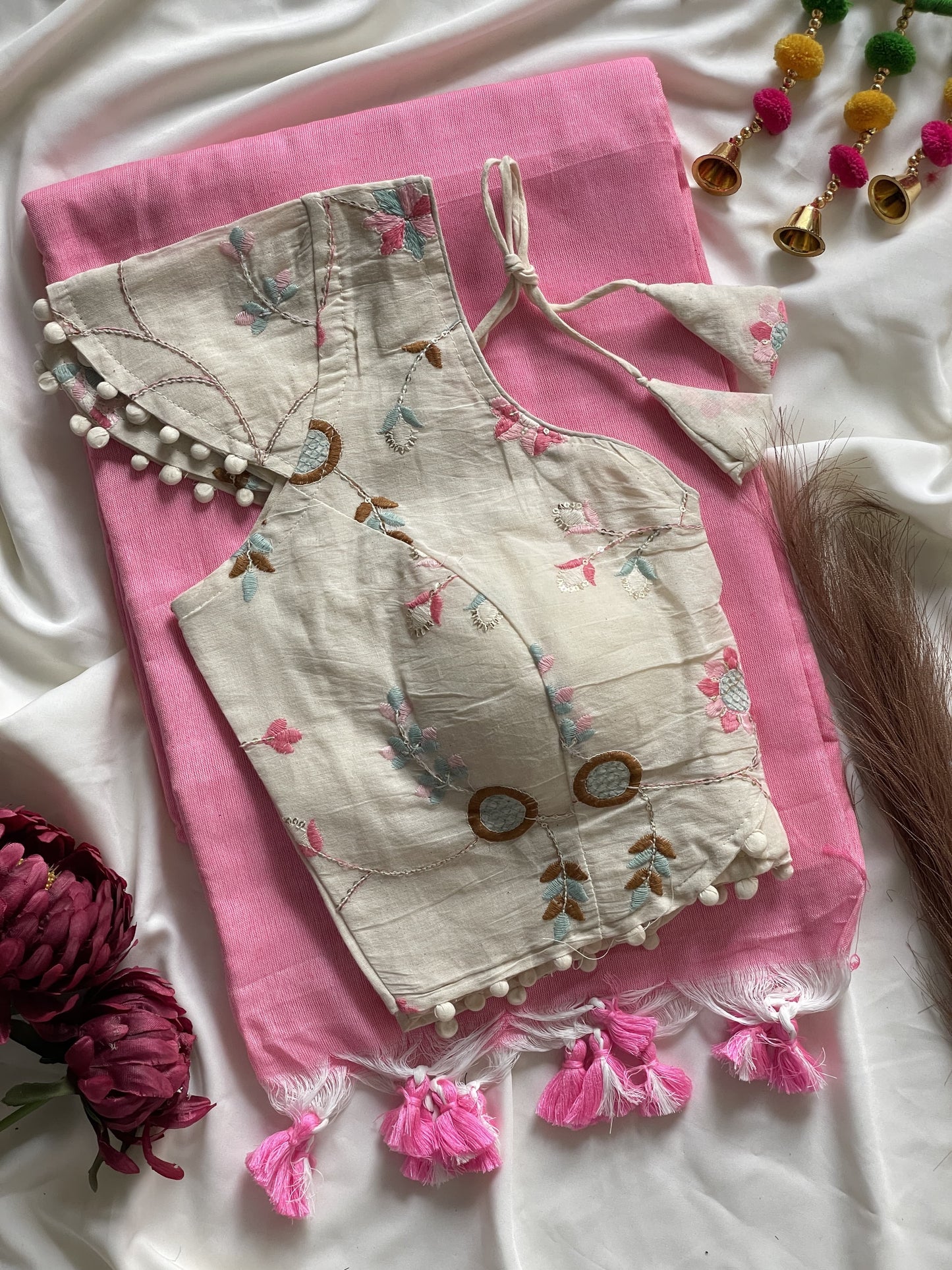 Khadi Cotton Saree with Heavy Khadi Cotton Blouse