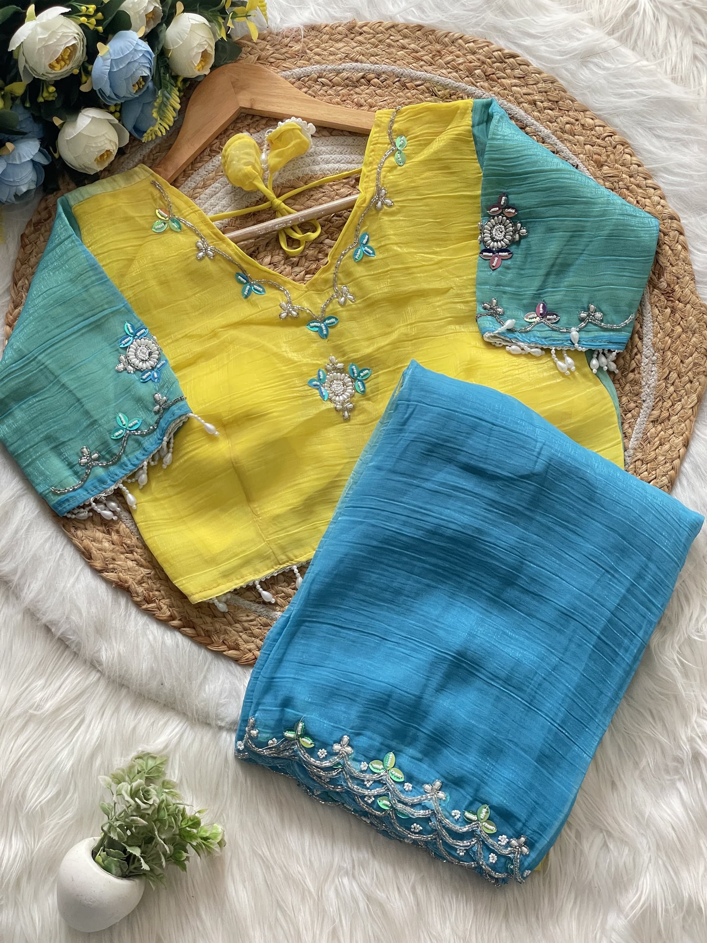 Pure Soft Crunchy Pedding Silk Saree