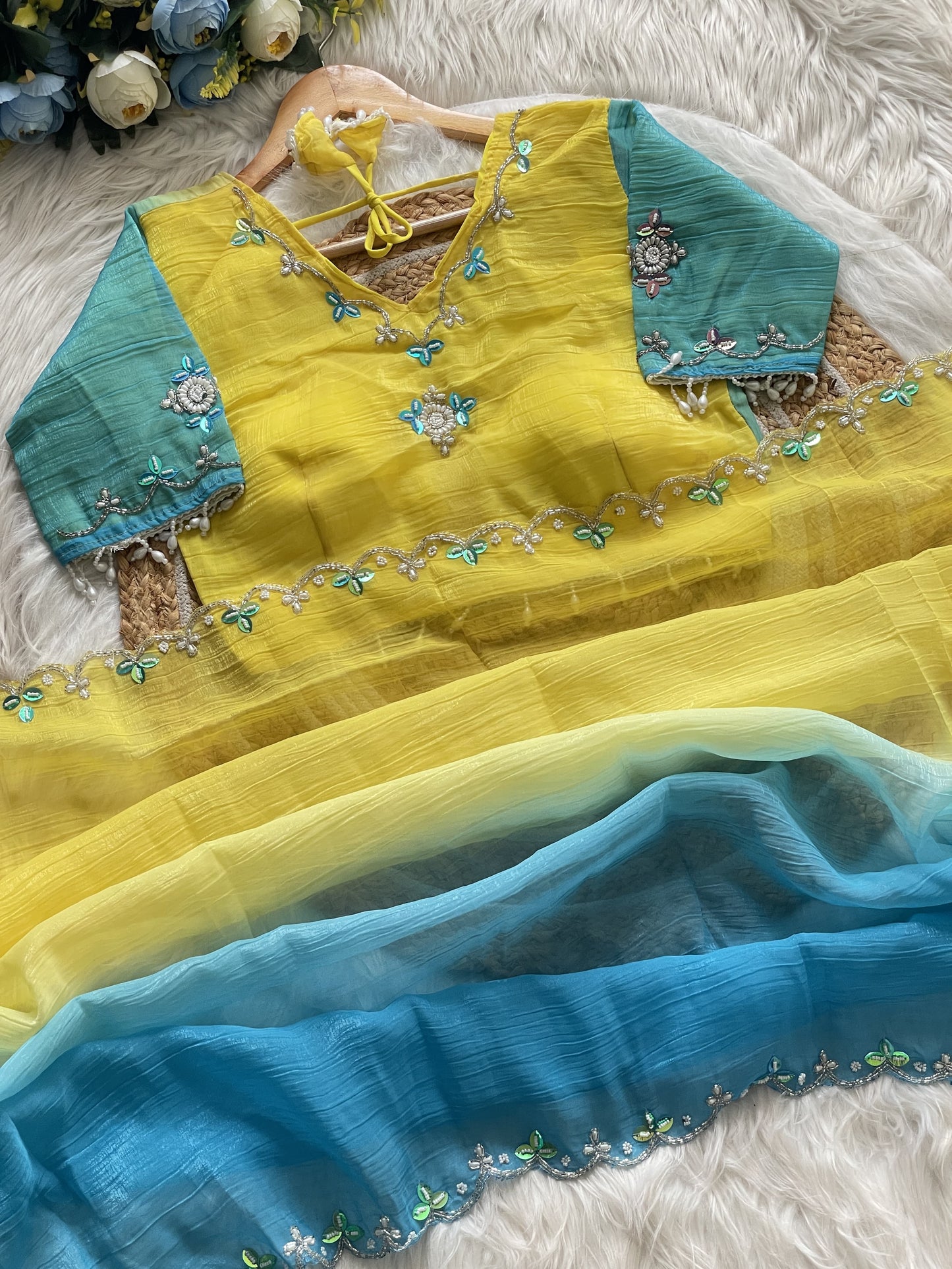 Pure Soft Crunchy Pedding Silk Saree