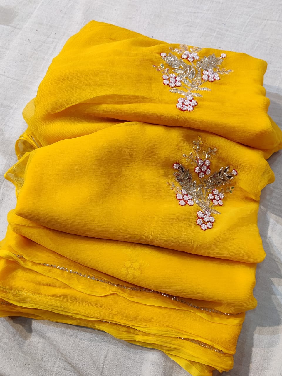 Pure Chiffon Handwork Saree