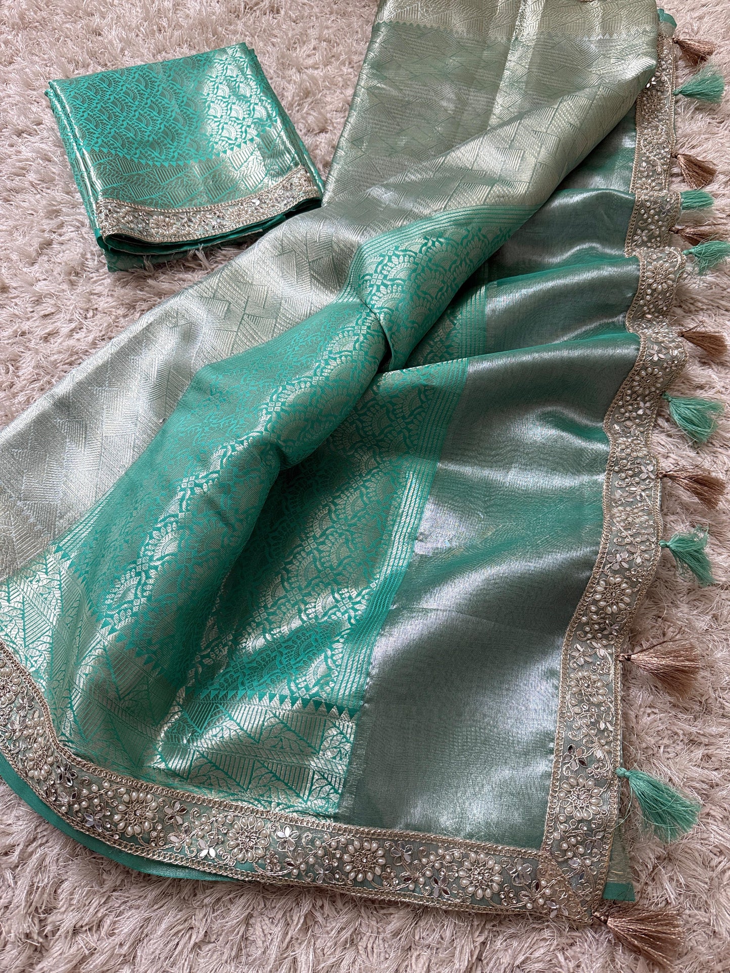 Kanjivaram Bridal Katan Tissue Silk Saree
