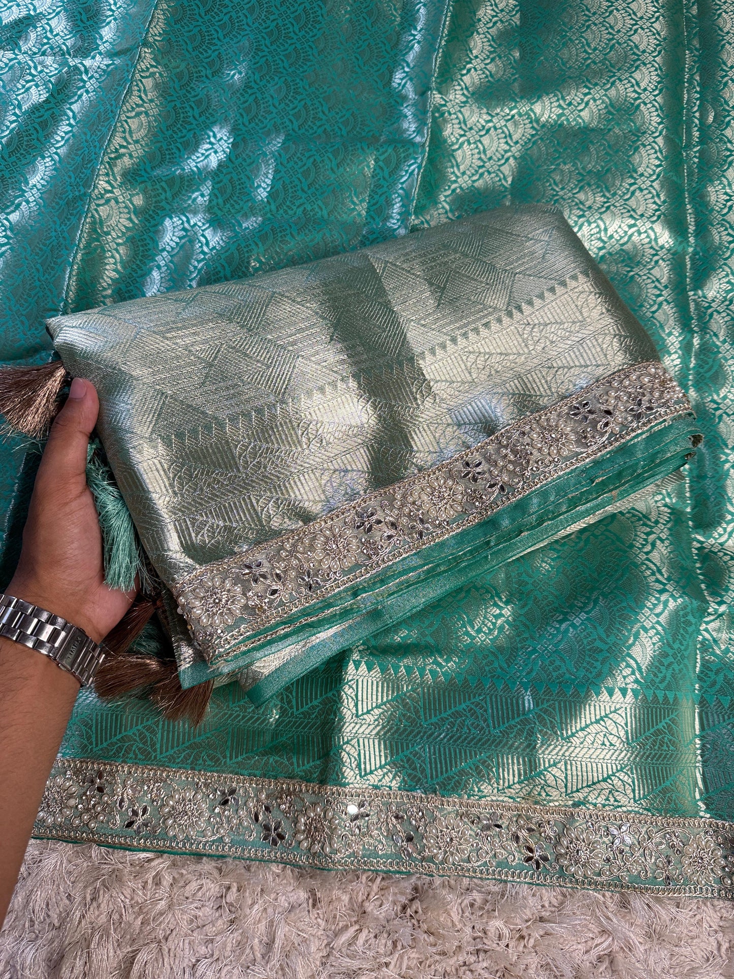Kanjivaram Bridal Katan Tissue Silk Saree
