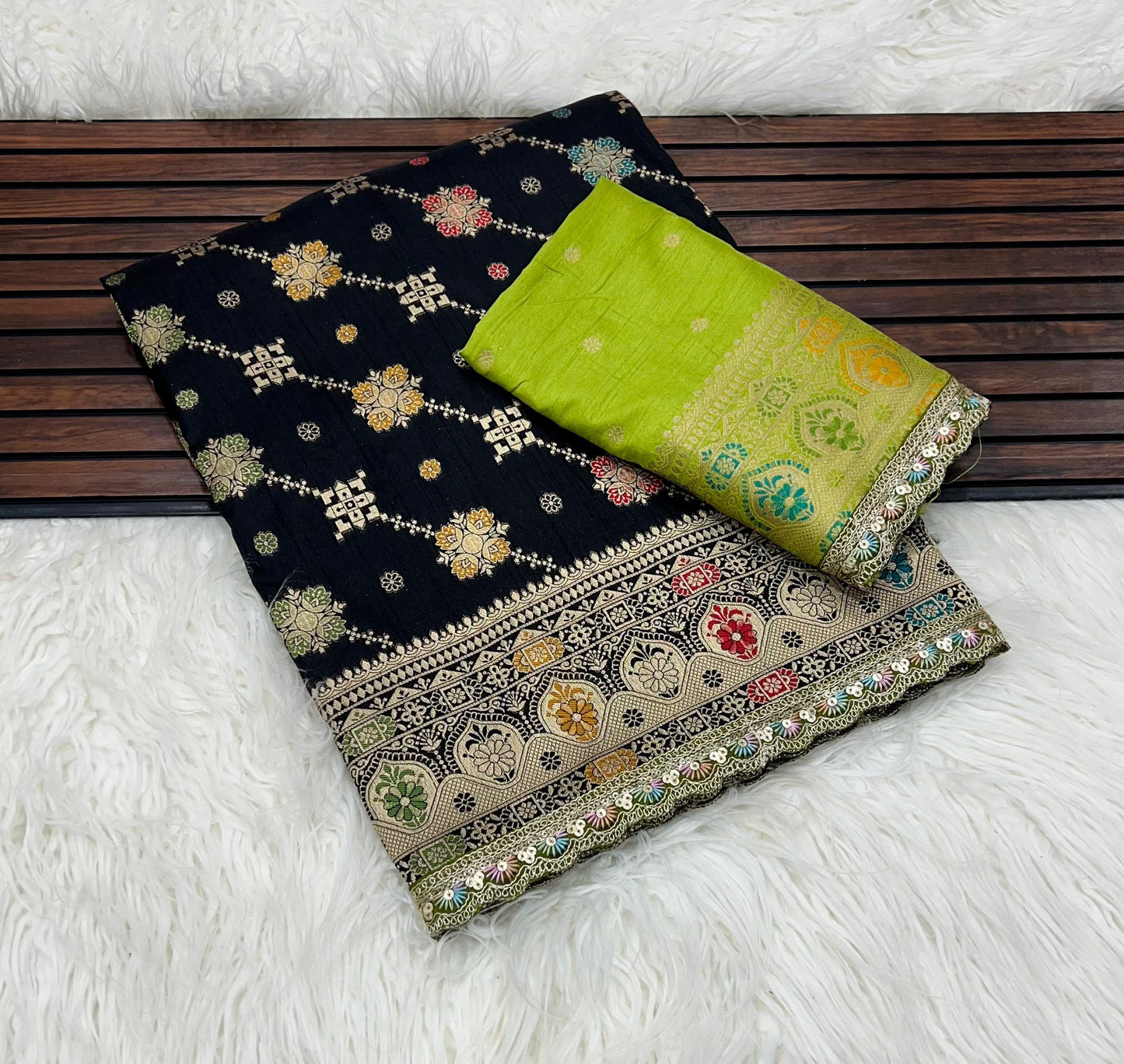 Hand-Dyed Saree with Elegant Detailing