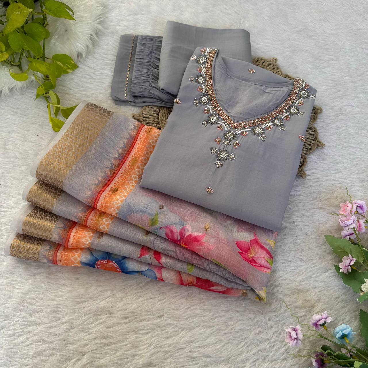 Kurti Pant Dupatta – 3 Piece Set