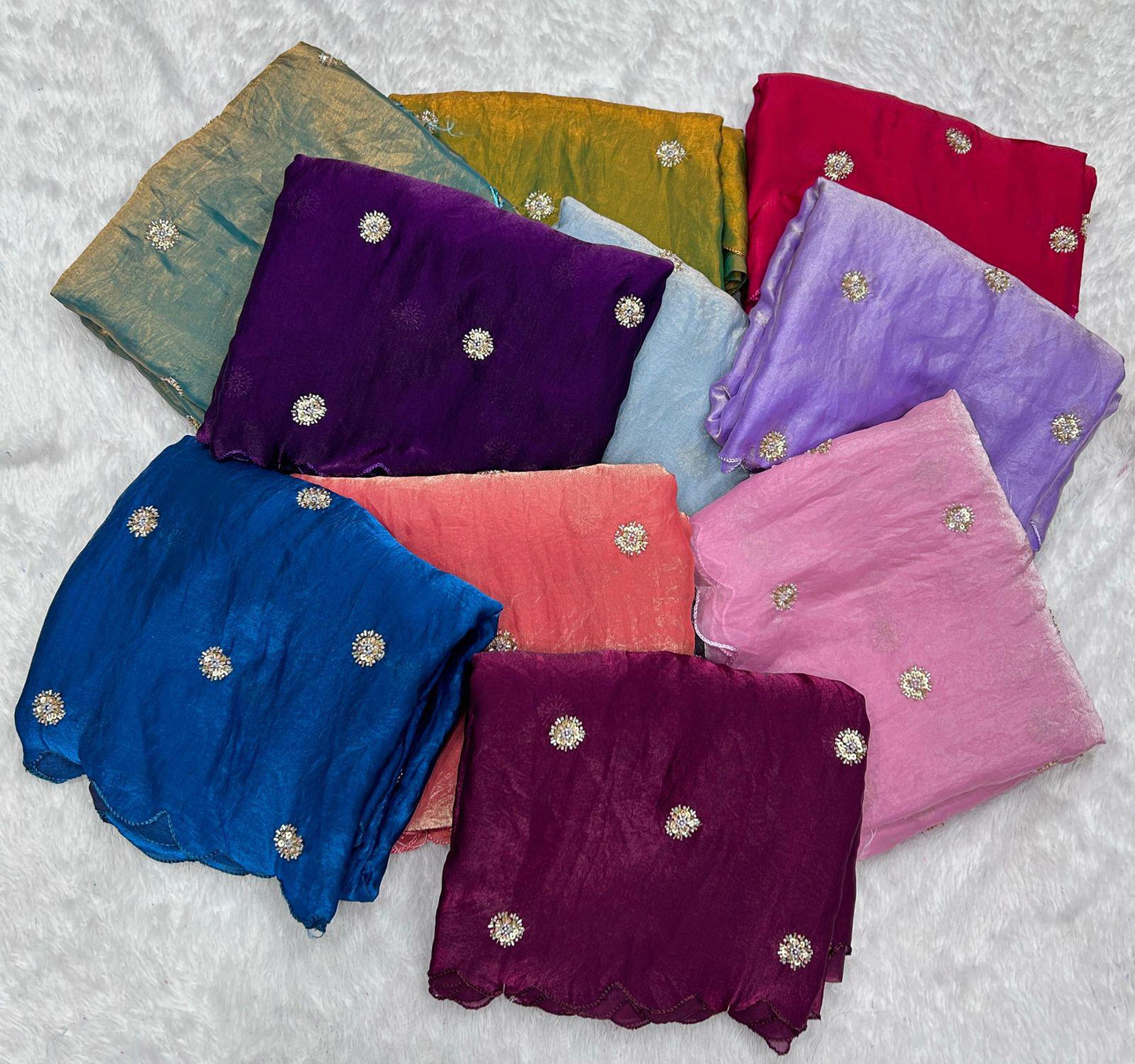 Fandy Satin Saree with Designer Blouse