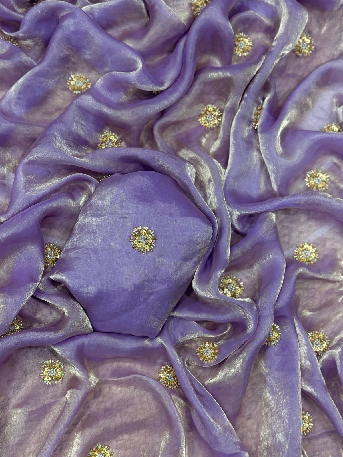 Fandy Satin Saree with Designer Blouse