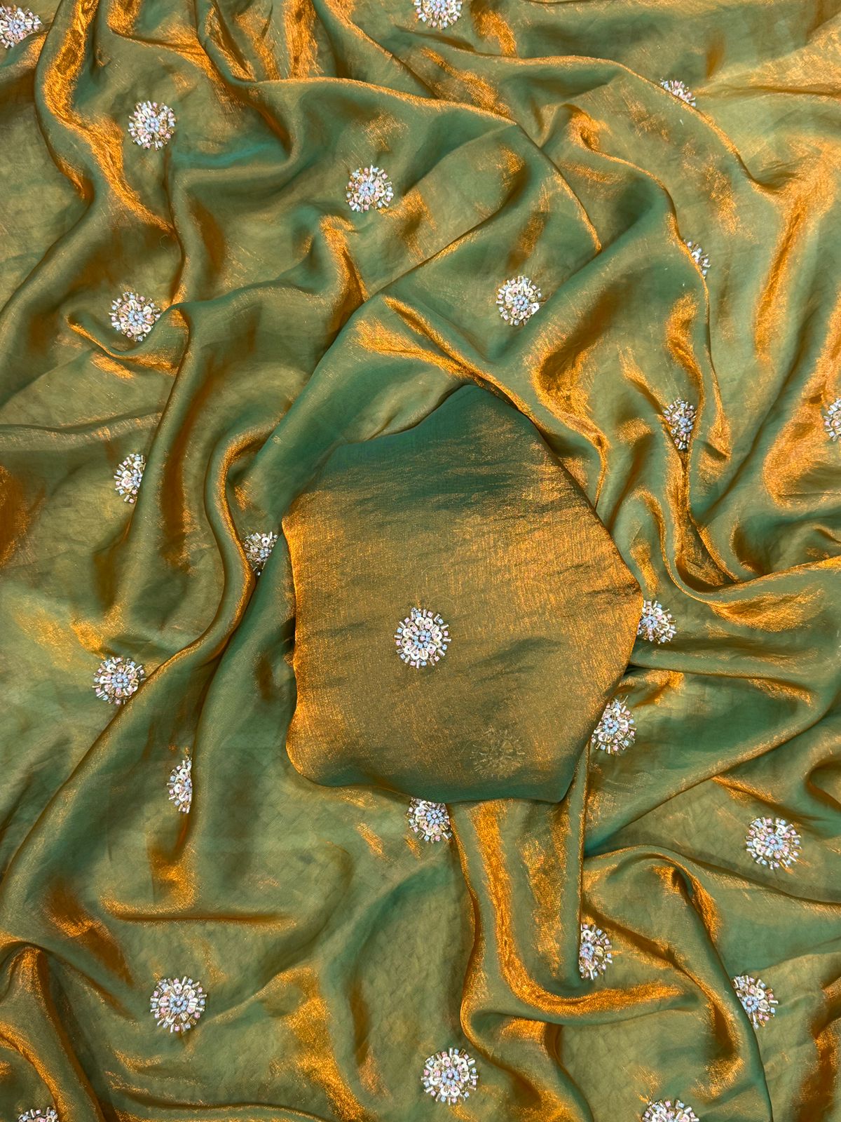 Fandy Satin Saree with Designer Blouse