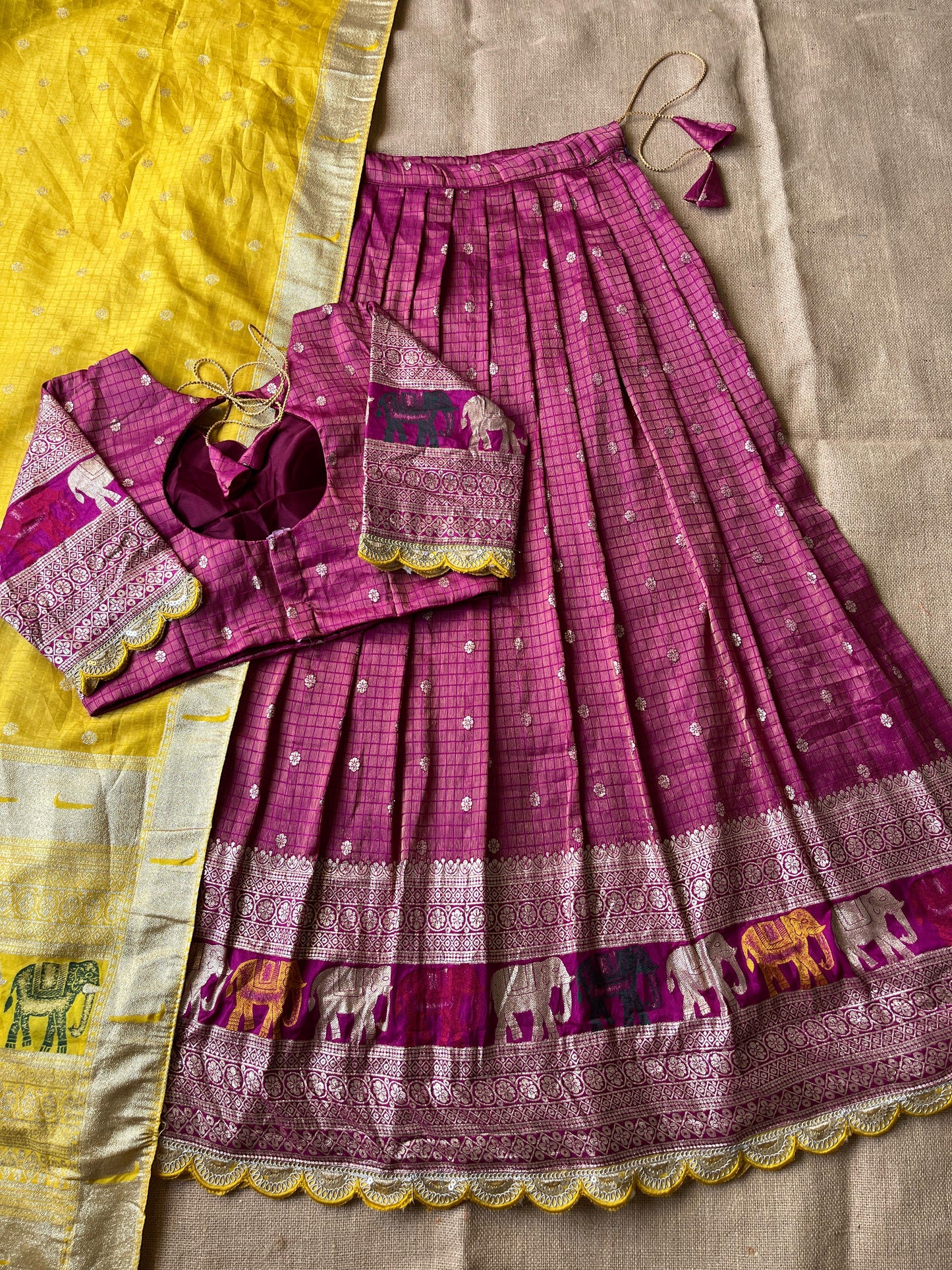 Elephant Chex Lehenga Set