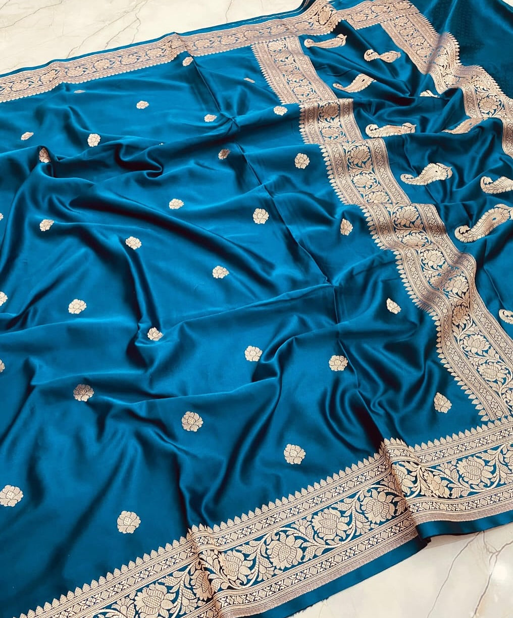 Handloom Banarasi Mashru Katan Silk Saree