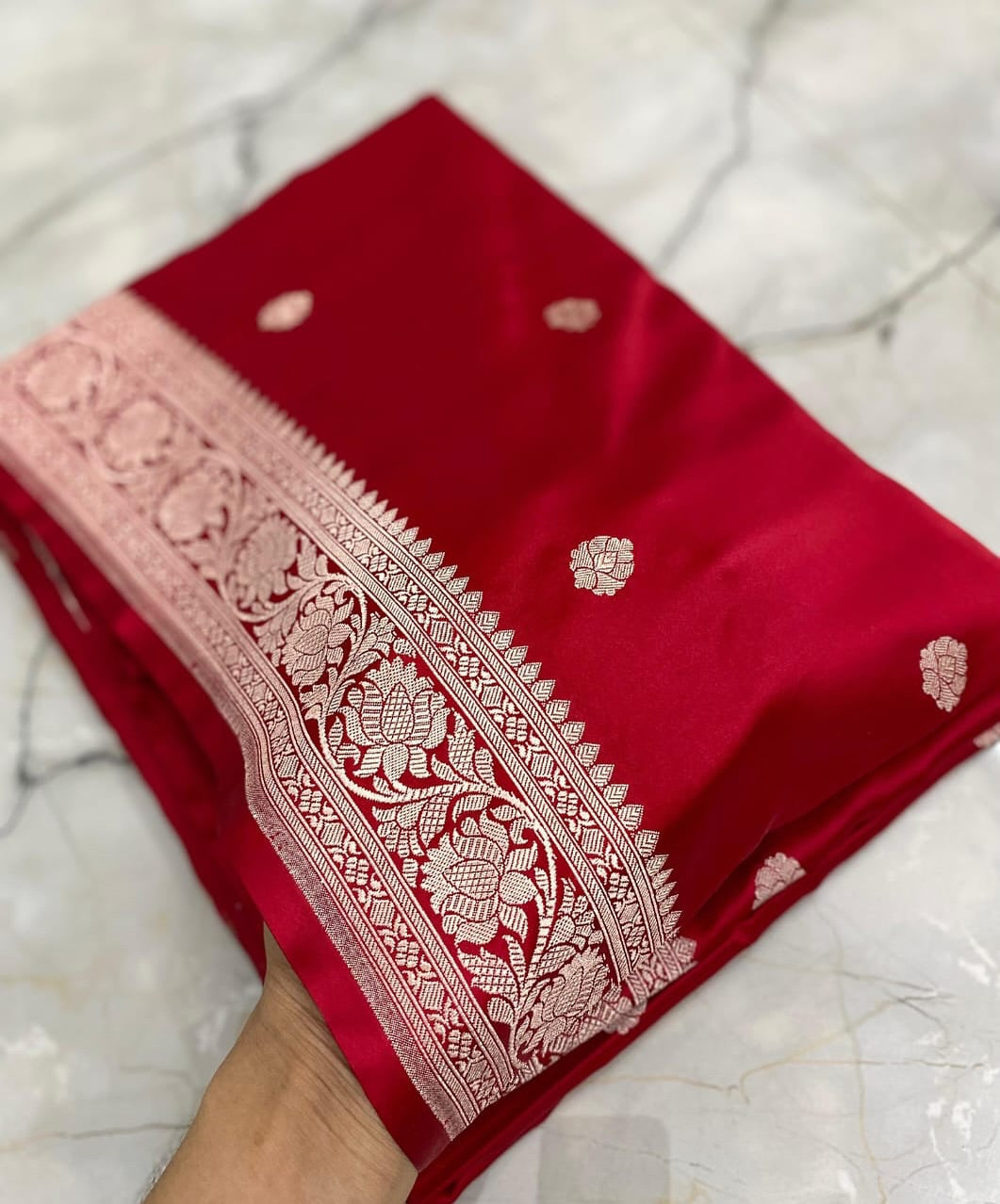 Handloom Banarasi Mashru Katan Silk Saree