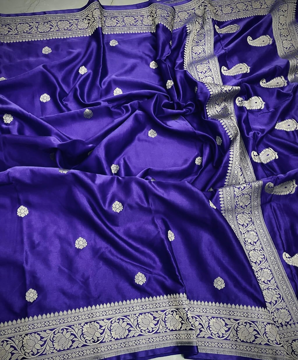 Handloom Banarasi Mashru Katan Silk Saree