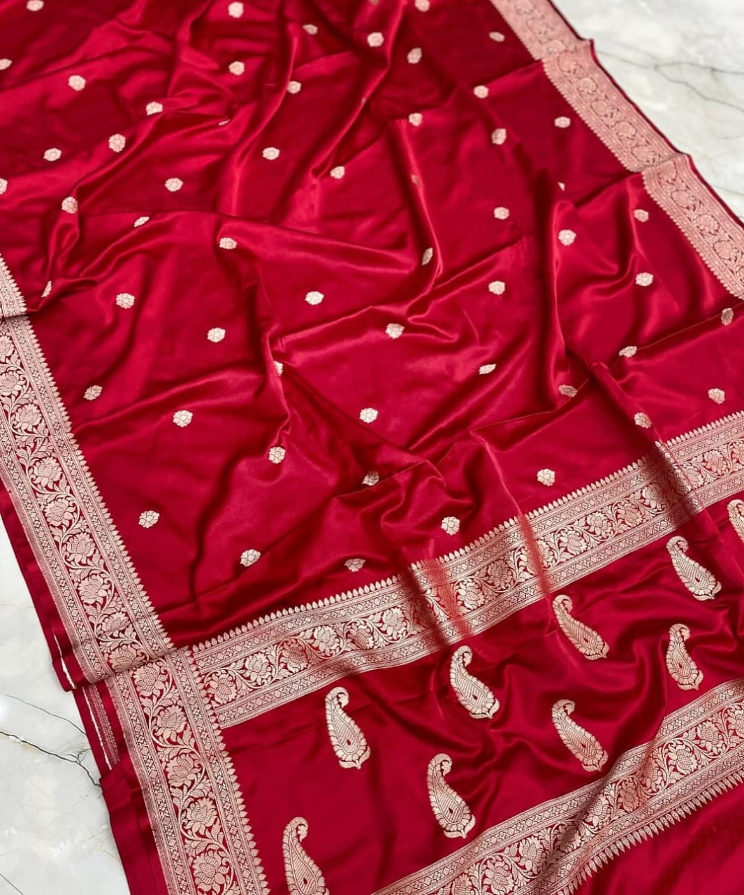 Handloom Banarasi Mashru Katan Silk Saree
