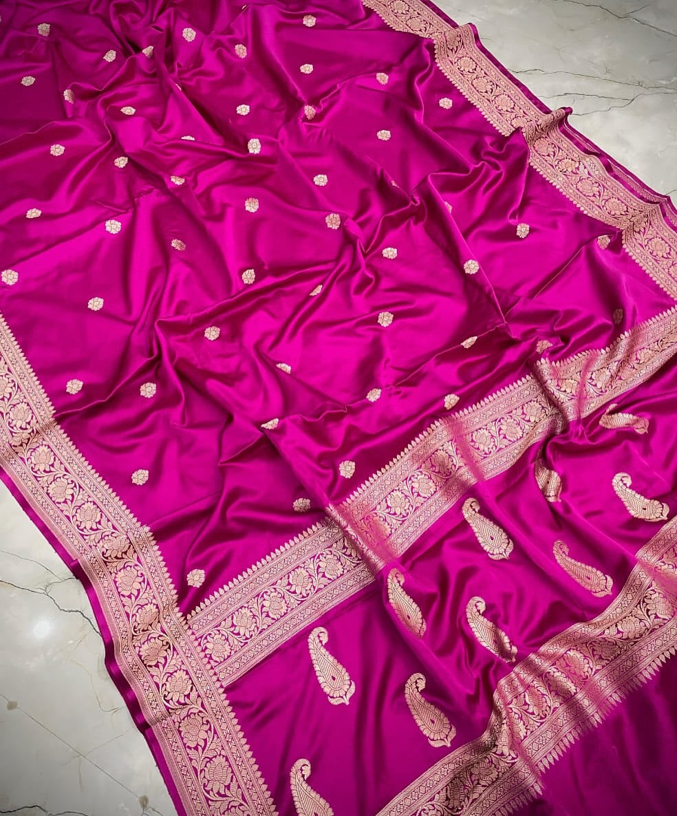 Handloom Banarasi Mashru Katan Silk Saree