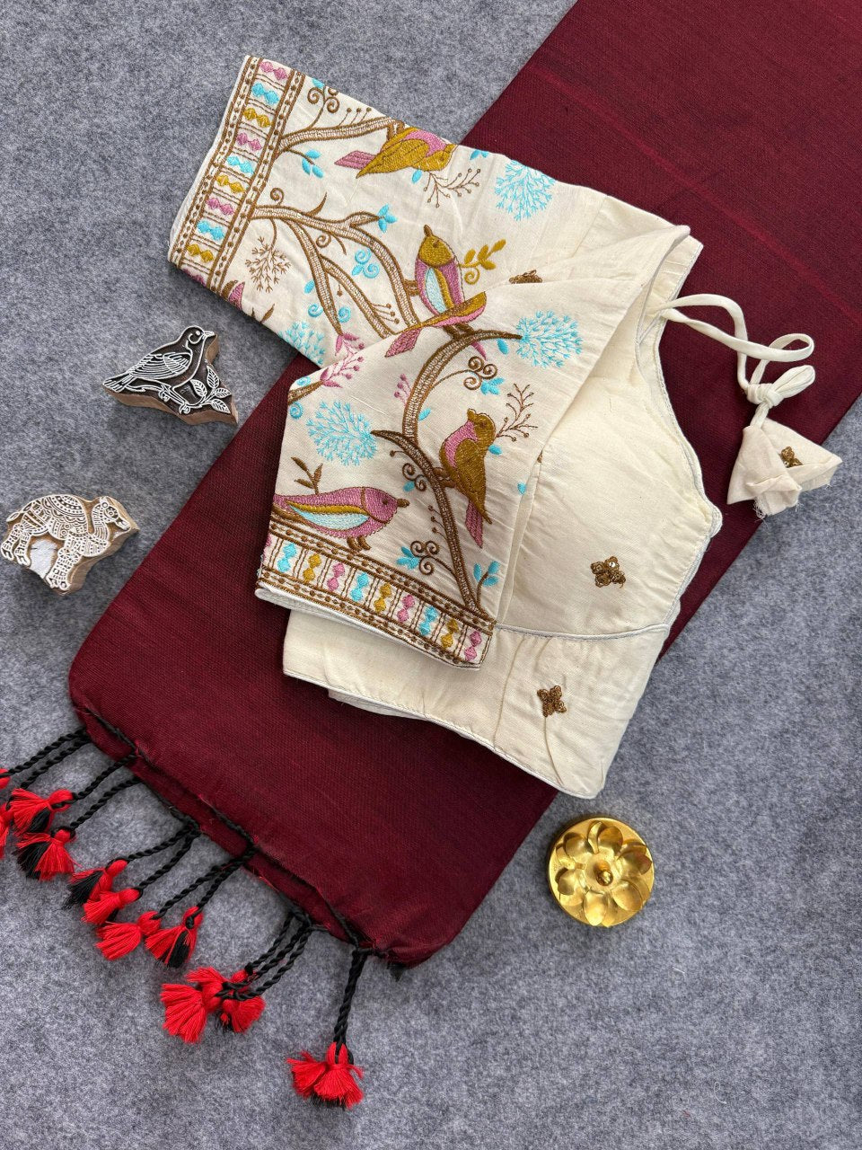 Khadi Cotton Saree and Blouse