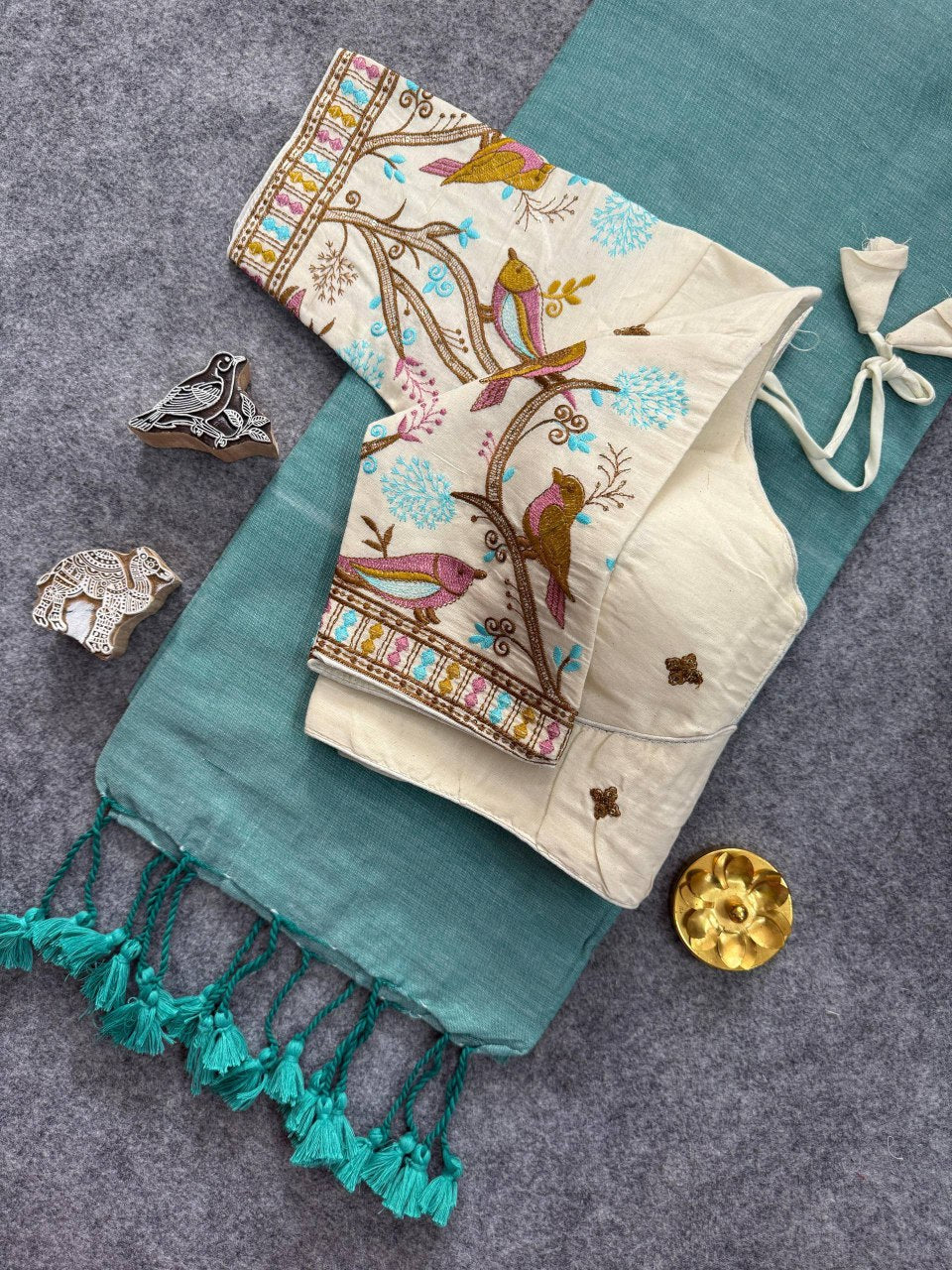 Khadi Cotton Saree and Blouse