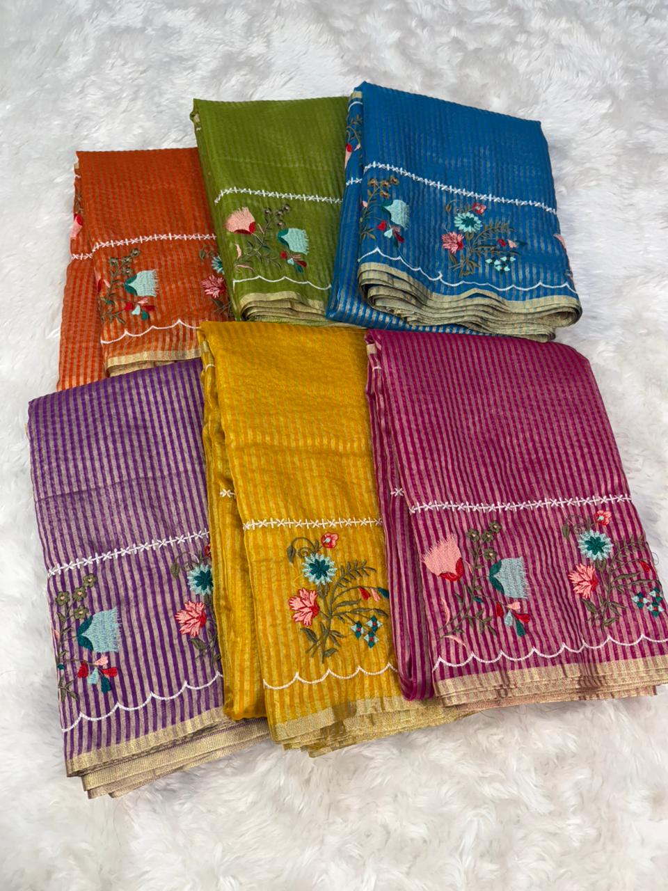 Embroided Border Saree