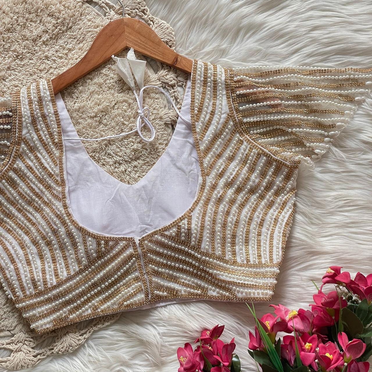 White Pearl Blouse - Long Sleeves
