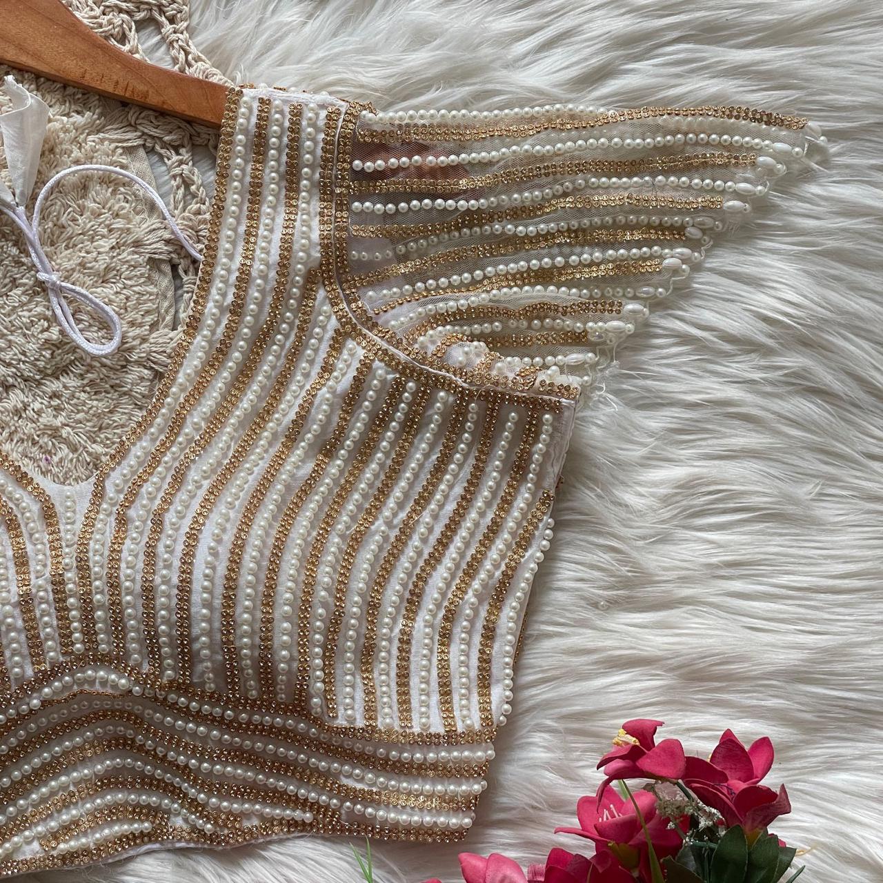 White Pearl Blouse - Long Sleeves