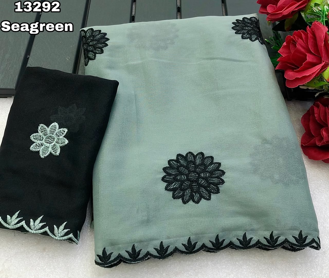 Premium Floral Embroided Saree