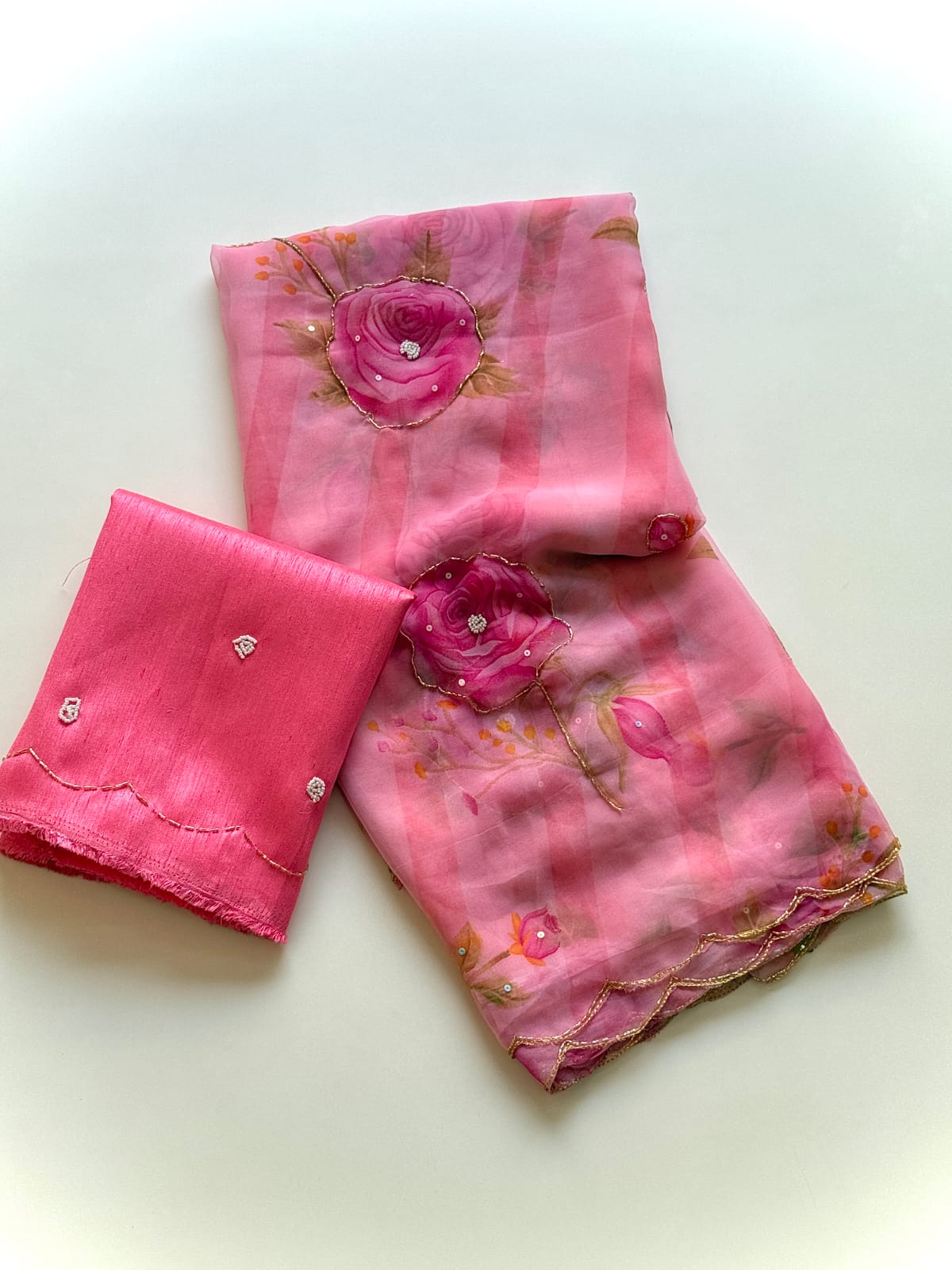 Floral print with Beautiful Saree