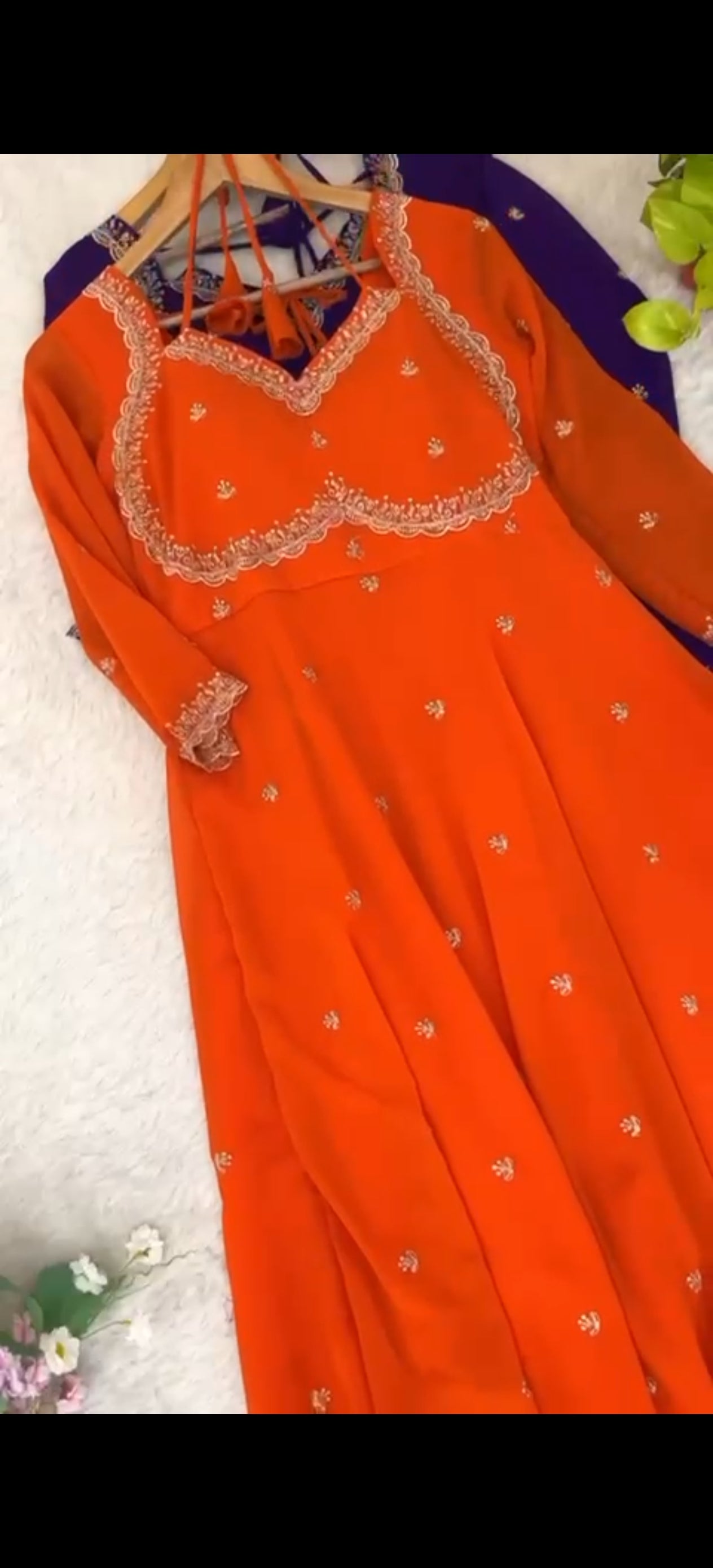 Fox Georgette Party Wear Gown Set