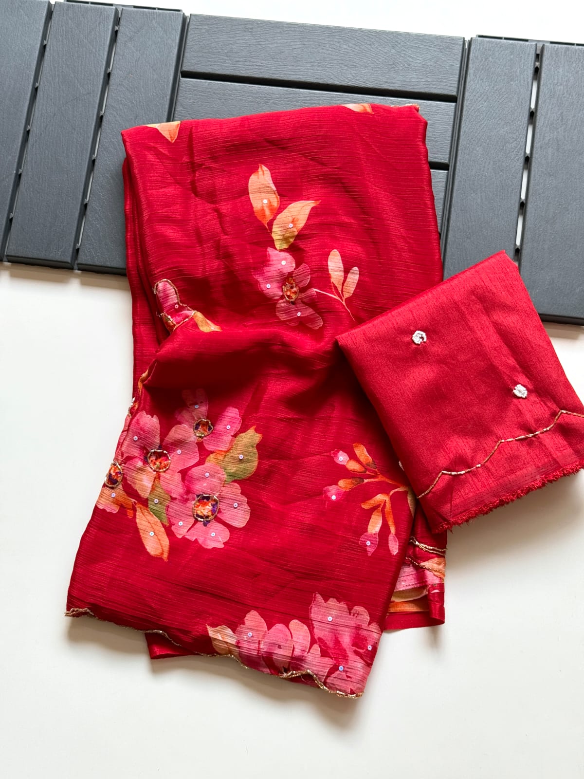 Soft Chinnon Silk  Saree