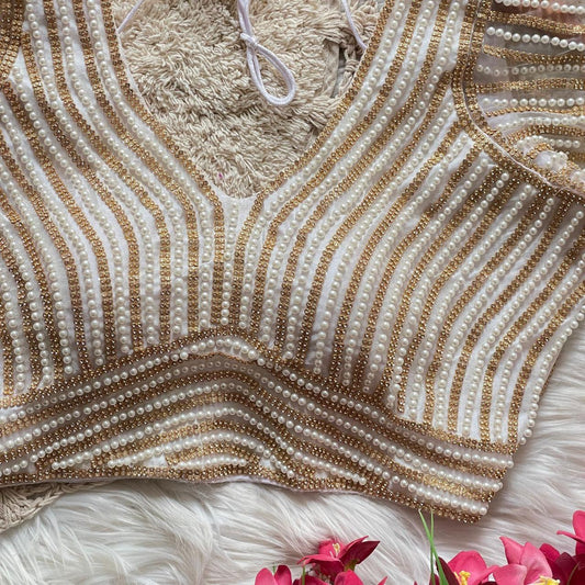 White Pearl Blouse - Long Sleeves