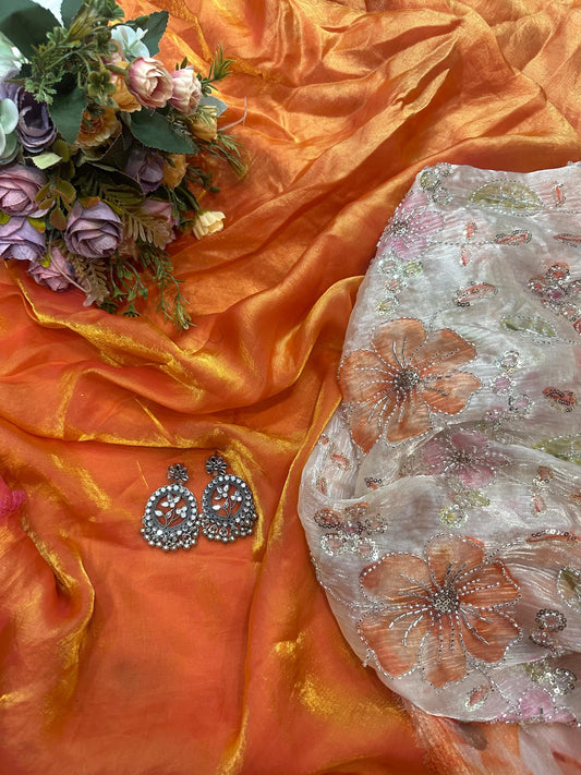 Soft Space Silk Two-Tone Saree