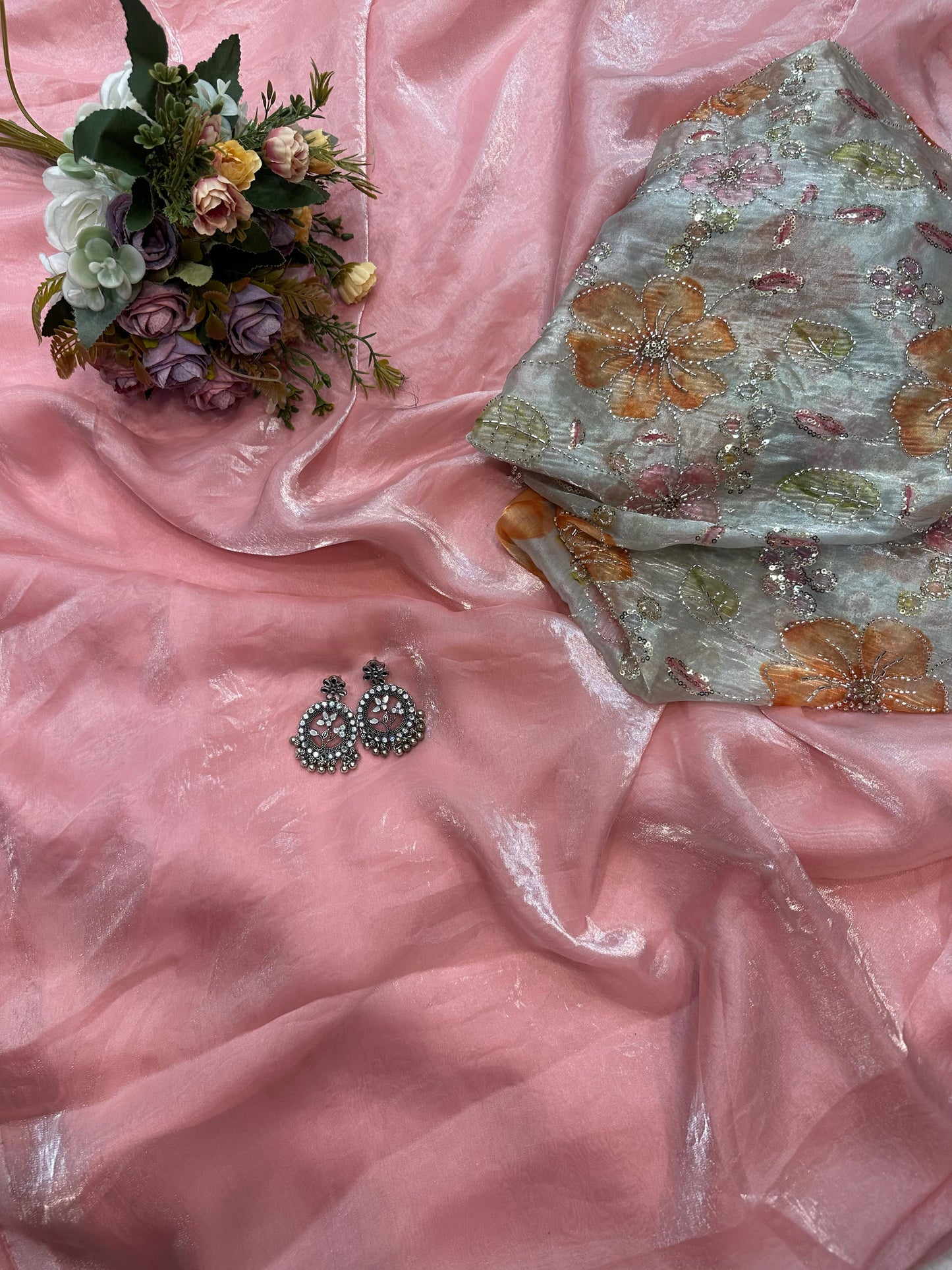 Soft Space Silk Two-Tone Saree