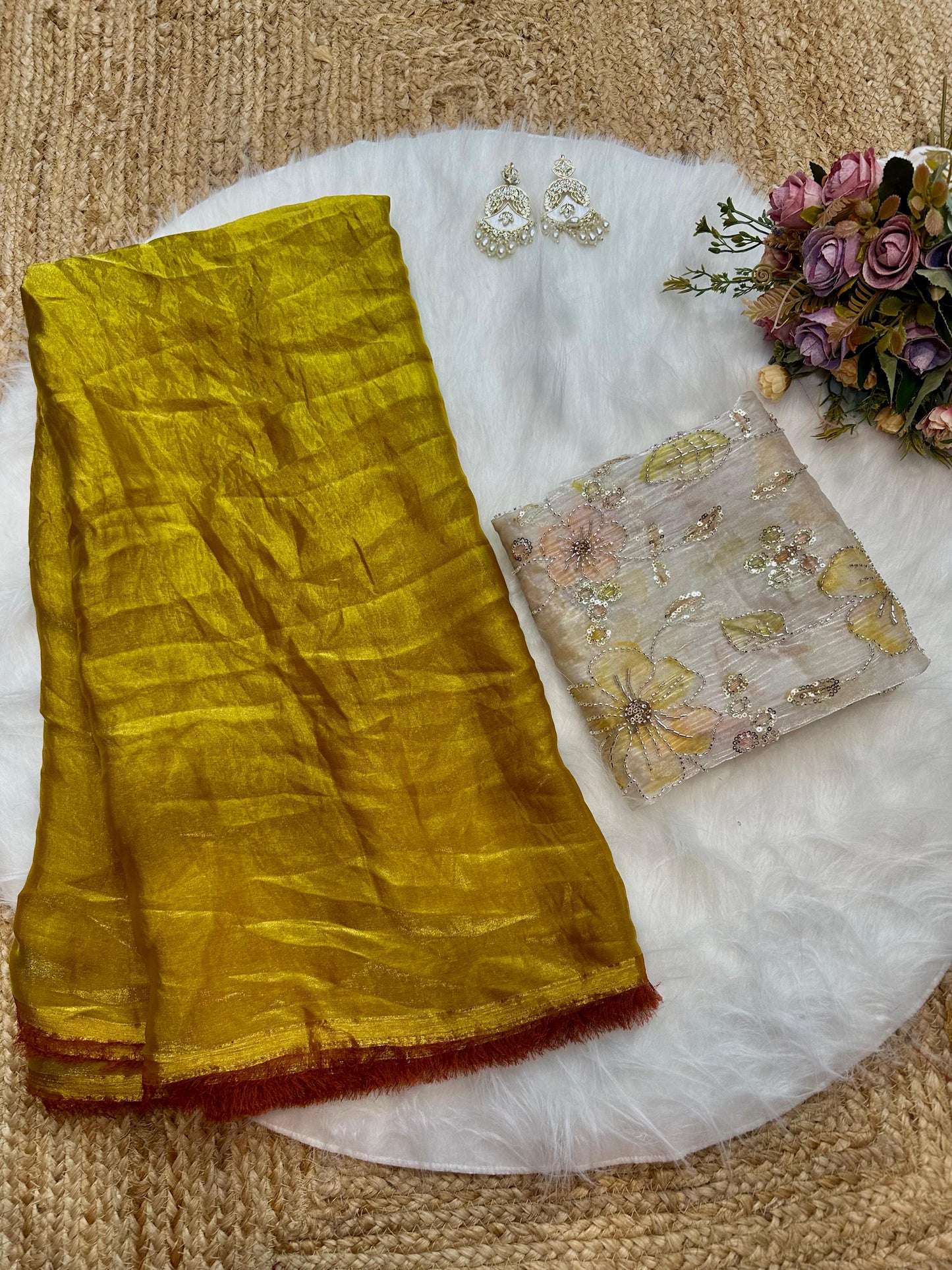 Soft Space Silk Two-Tone Saree