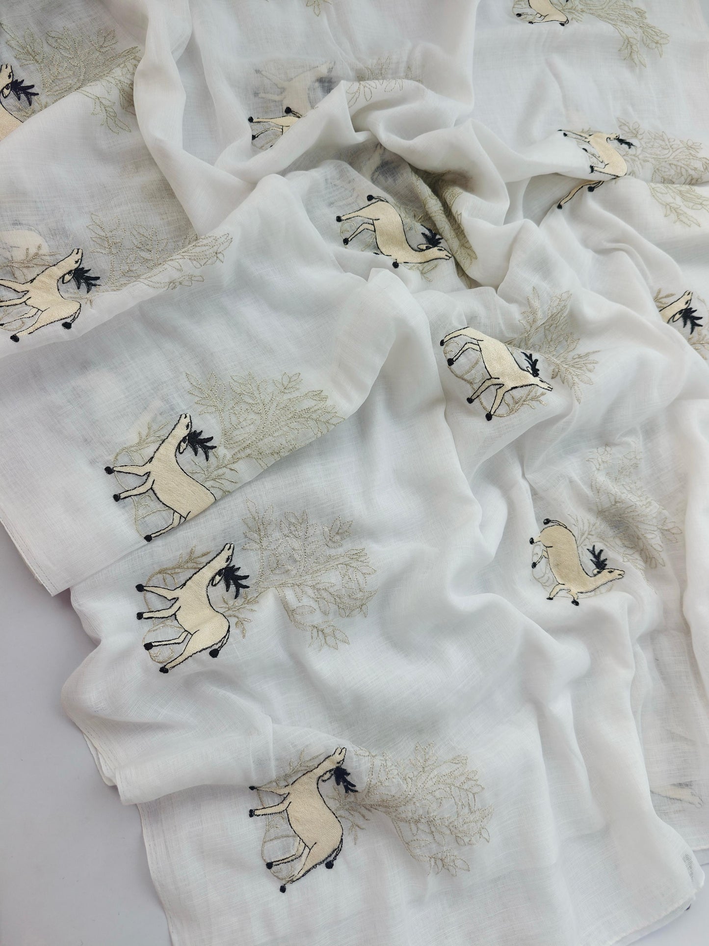Heavy Pure Linen Saree