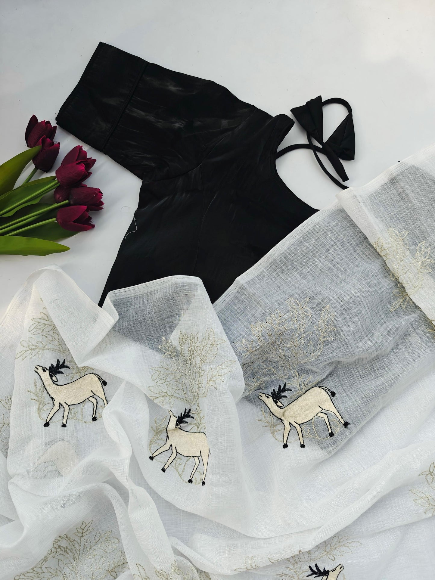 Heavy Pure Linen Saree