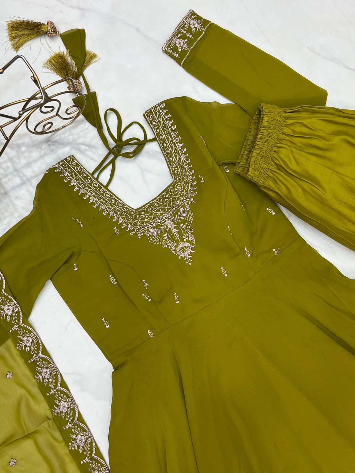 Georgette Fully Flared Anarkali Set