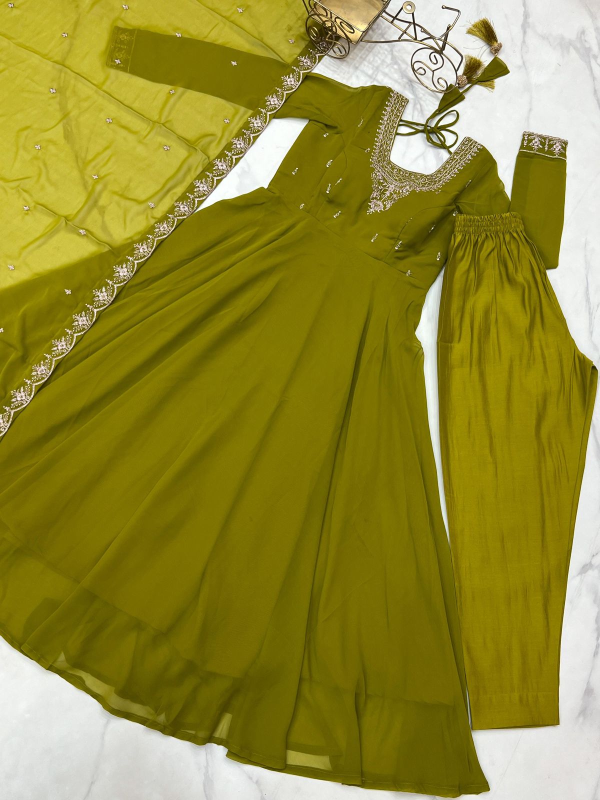 Georgette Fully Flared Anarkali Set