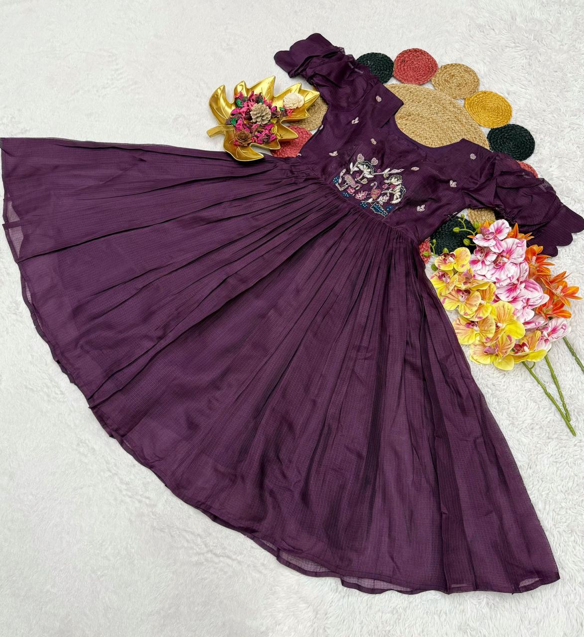 Stylish Gown with Handwork