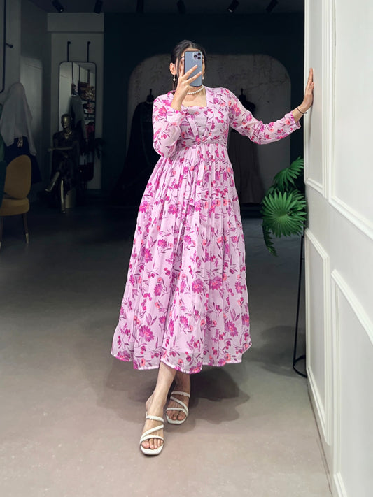 Georgette Frock Floral Print