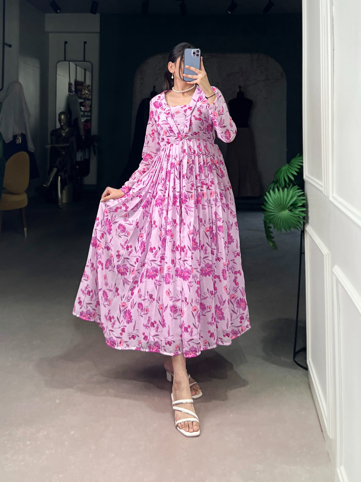Georgette Frock Floral Print
