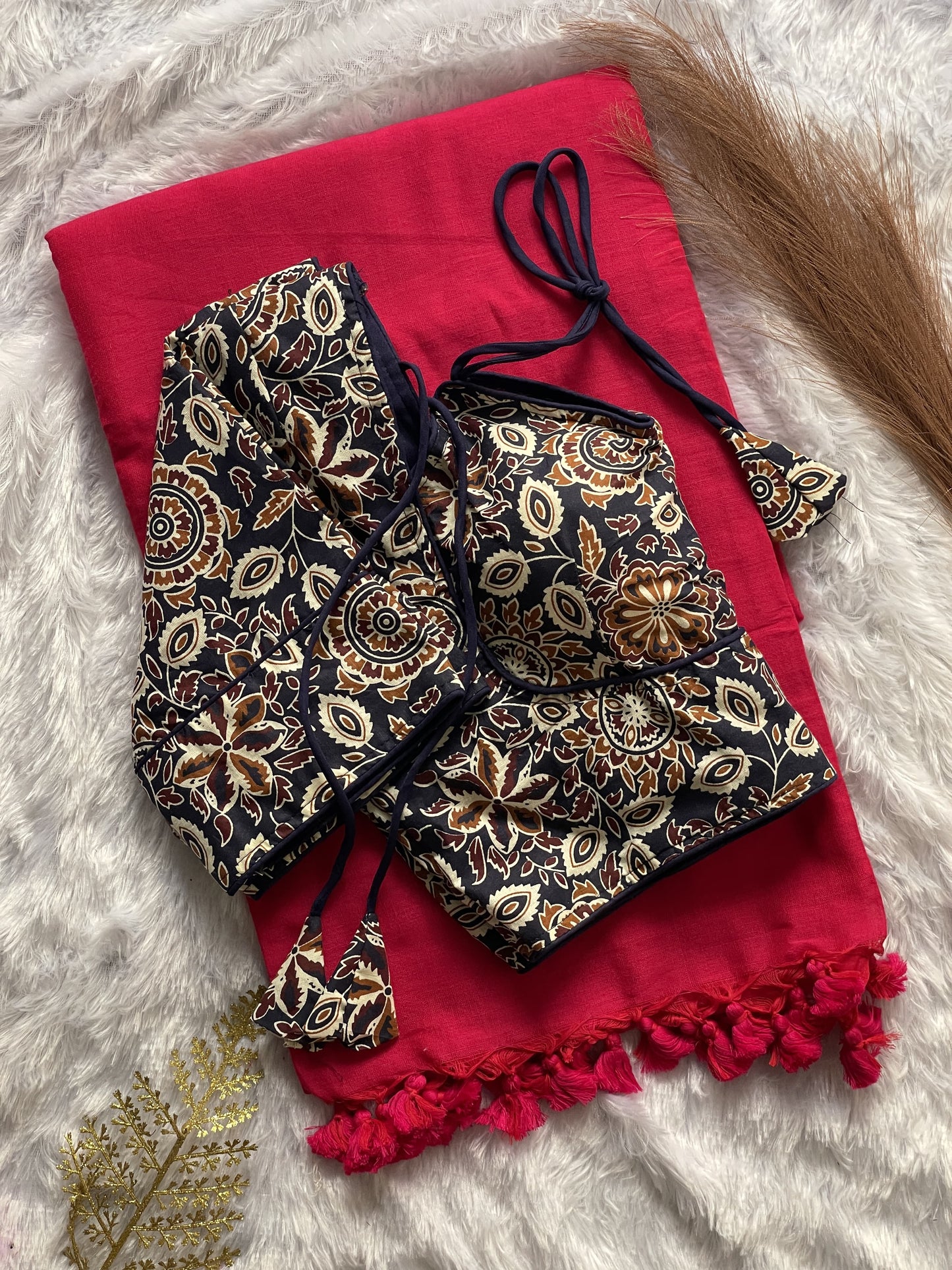 Khadi Cotton Silk Saree with Blouse