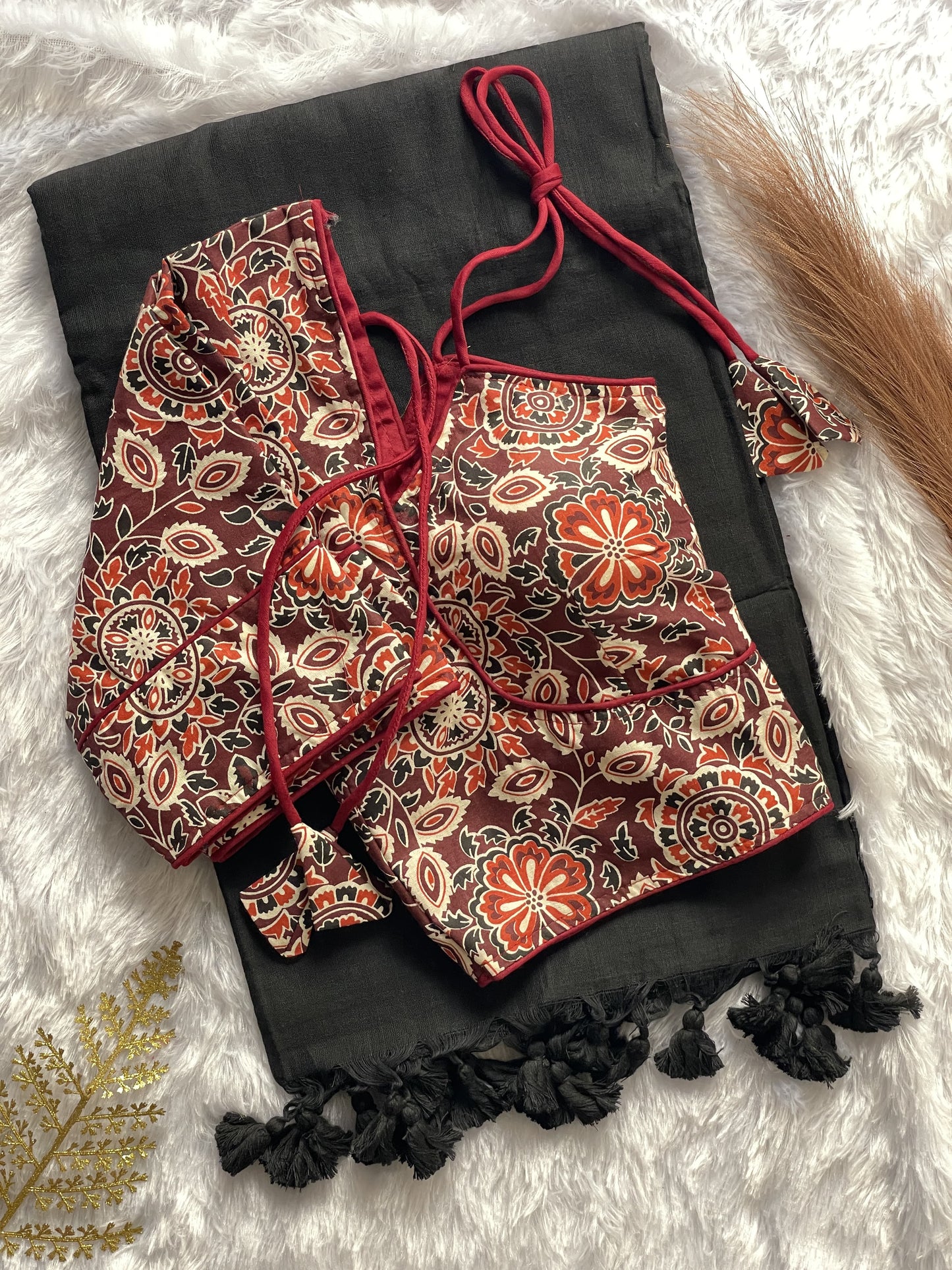 Khadi Cotton Silk Saree with Blouse