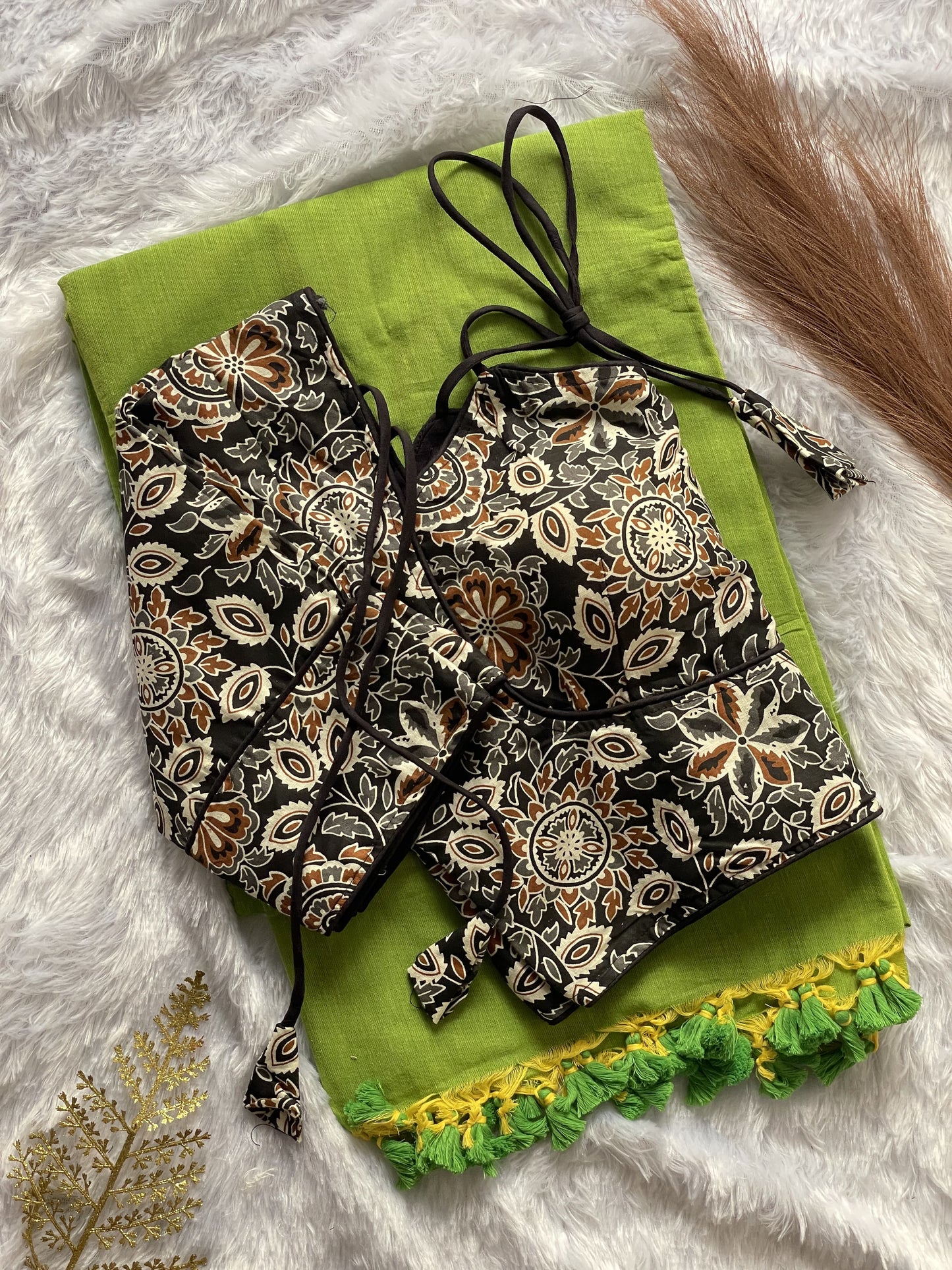 Khadi Cotton Silk Saree with Blouse