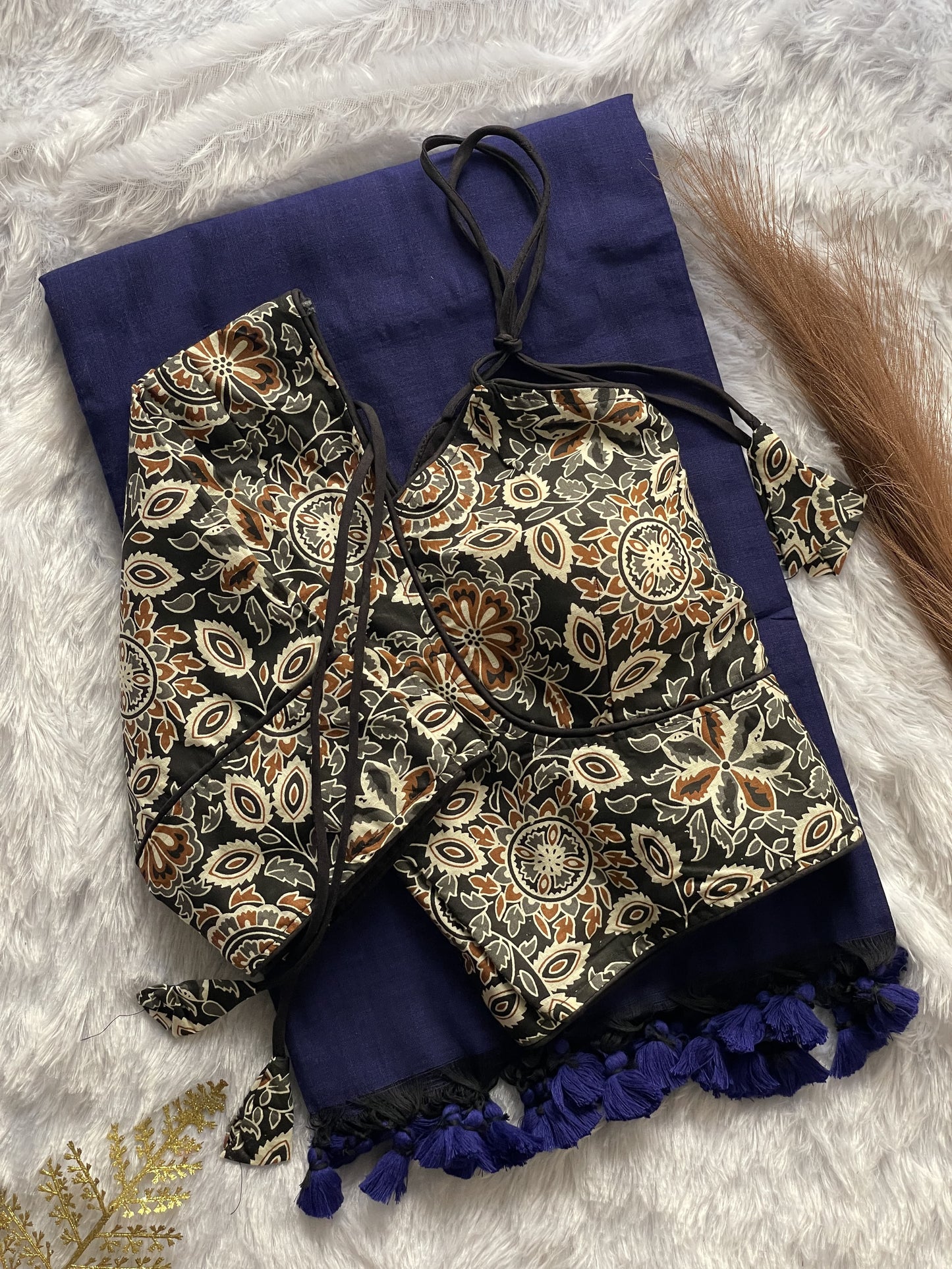 Khadi Cotton Silk Saree with Blouse