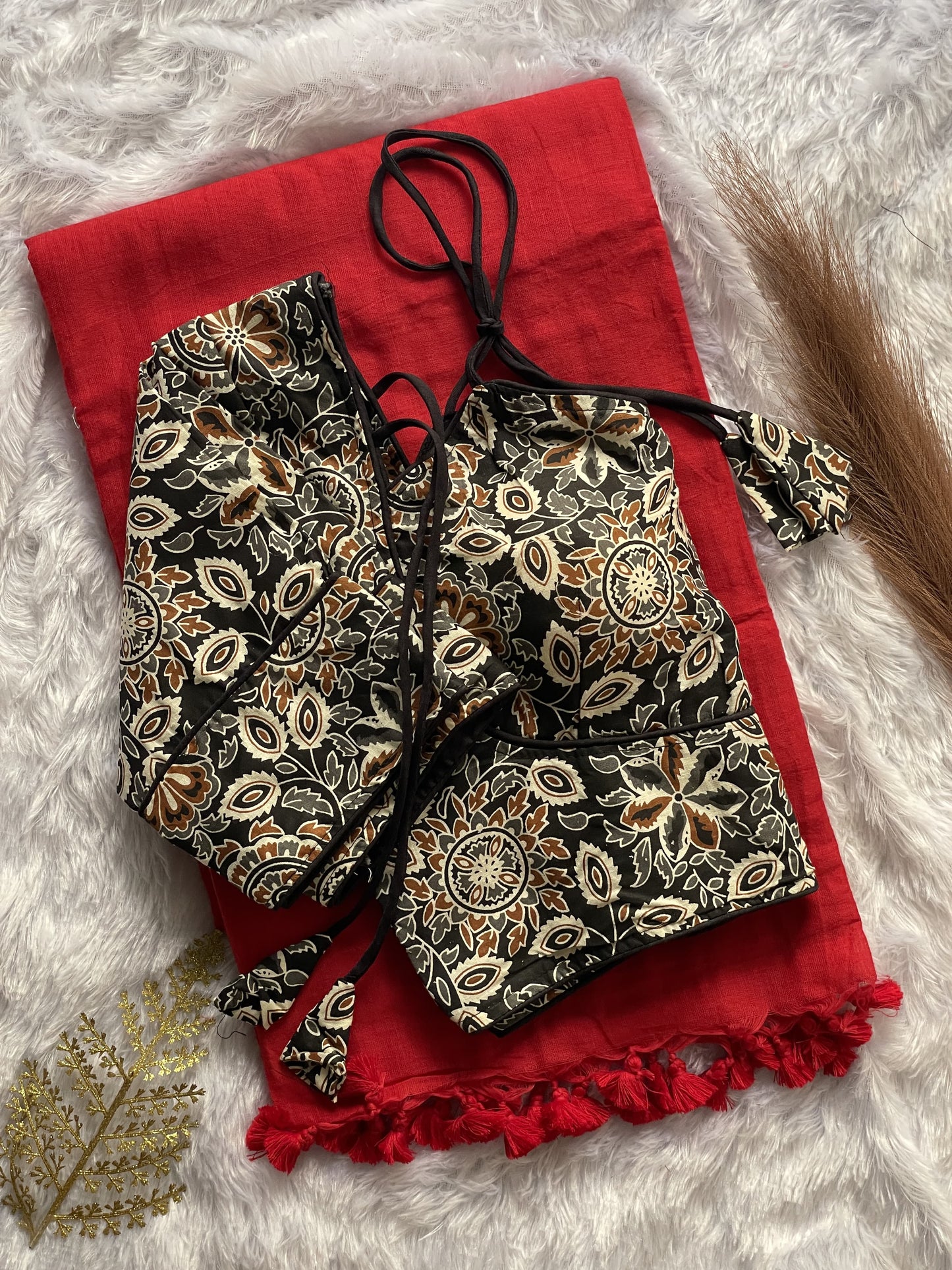 Khadi Cotton Silk Saree with Blouse