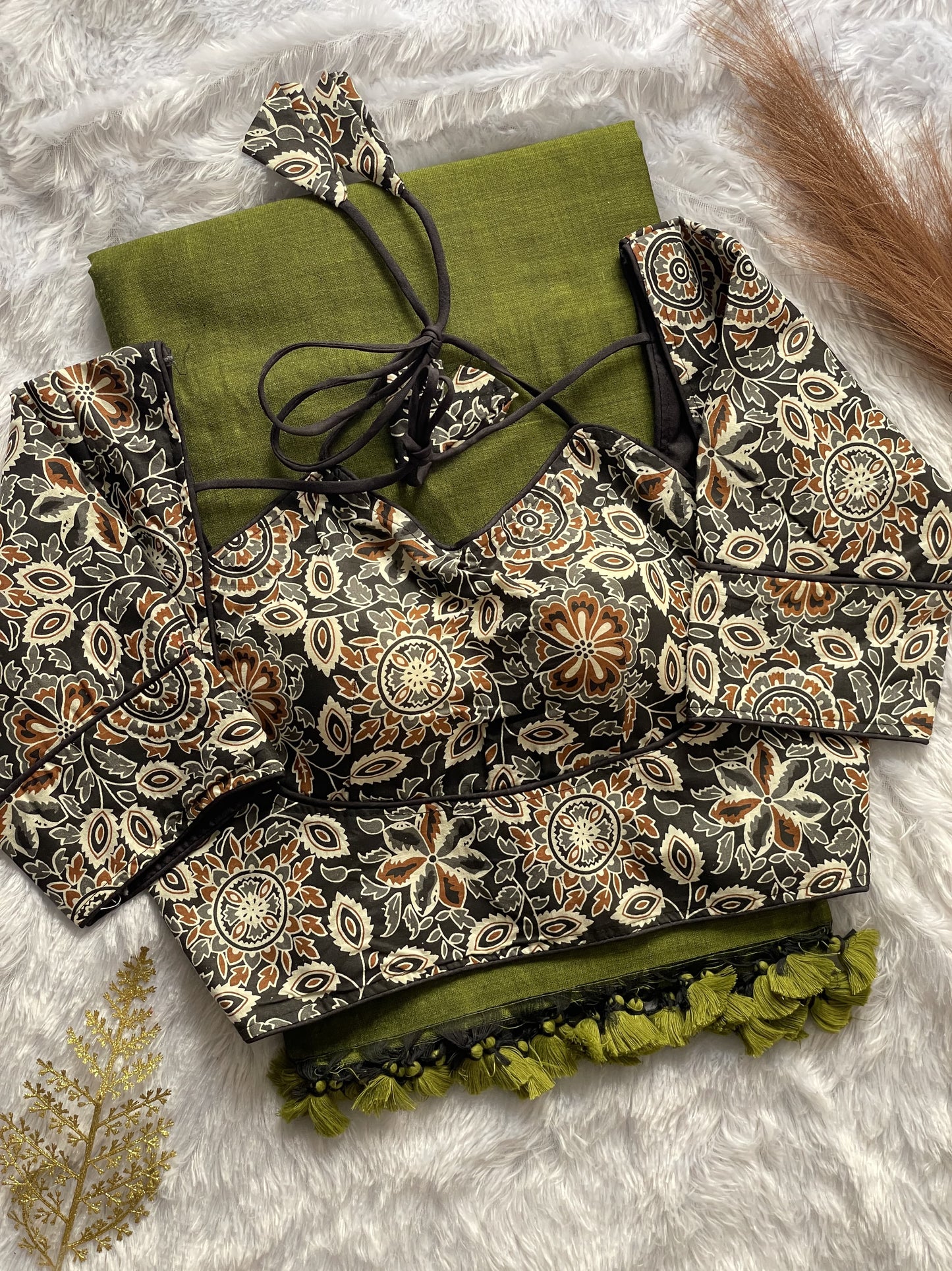 Khadi Cotton Silk Saree with Blouse