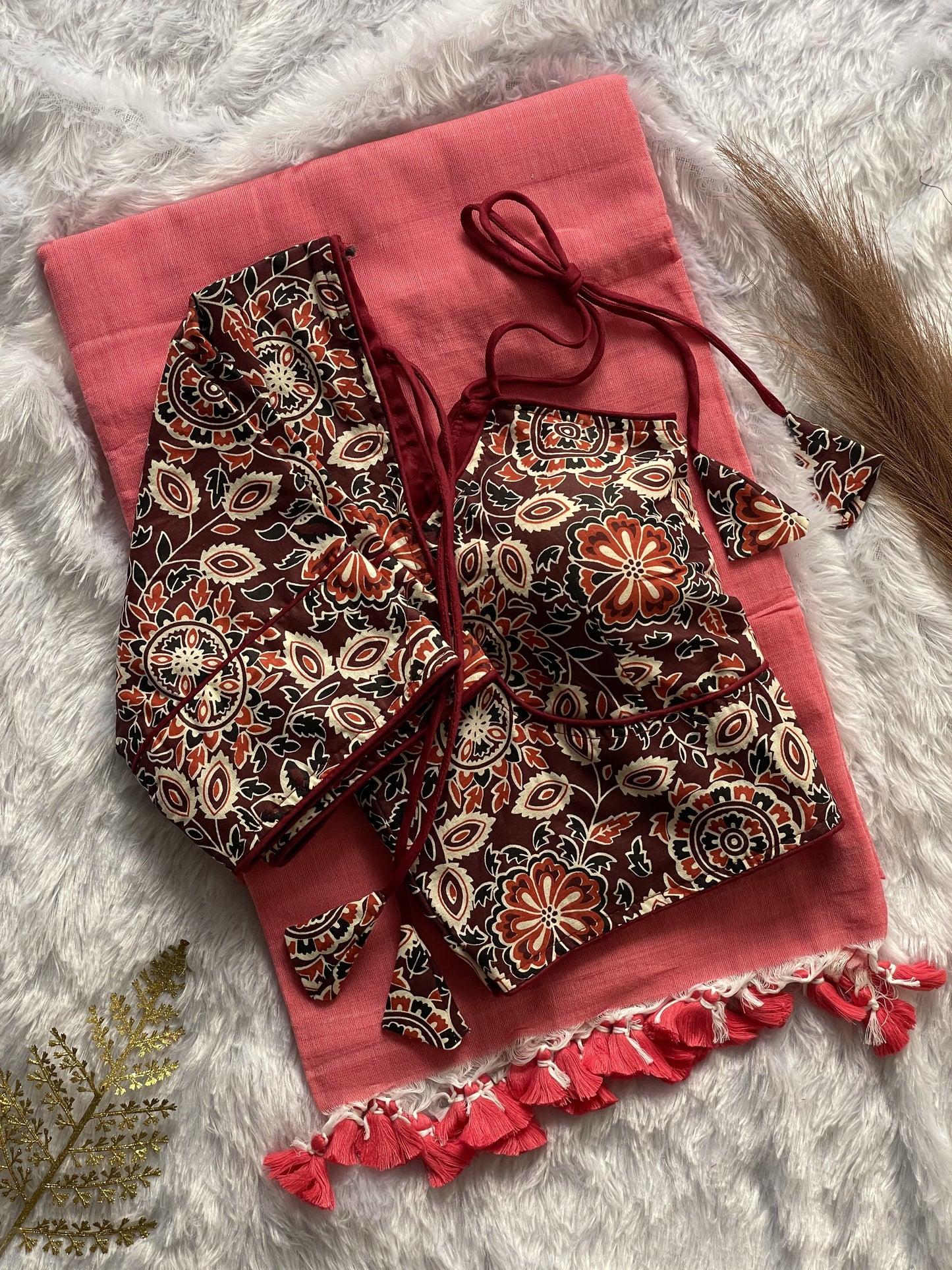 Khadi Cotton Silk Saree with Blouse